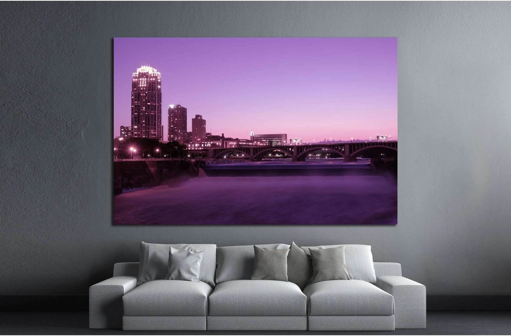 Magic hour in Minneapolis №1726 Ready to Hang Canvas Print - Zellart Canvas Prints ALL_Products, s-1726