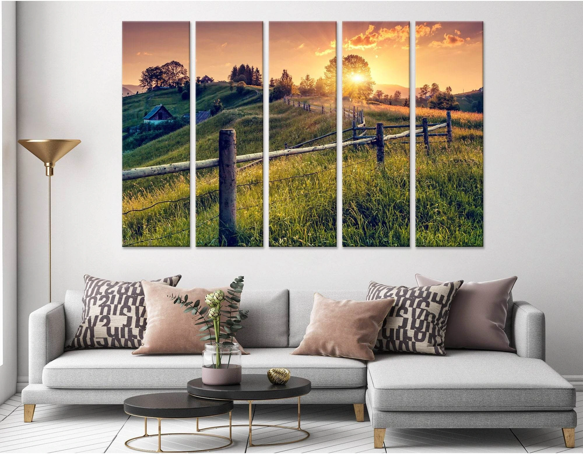 Magic Sunrise In Carpathian, Ukraine №04229 Ready to Hang Canvas Print - Zellart Canvas Prints ALL_Products