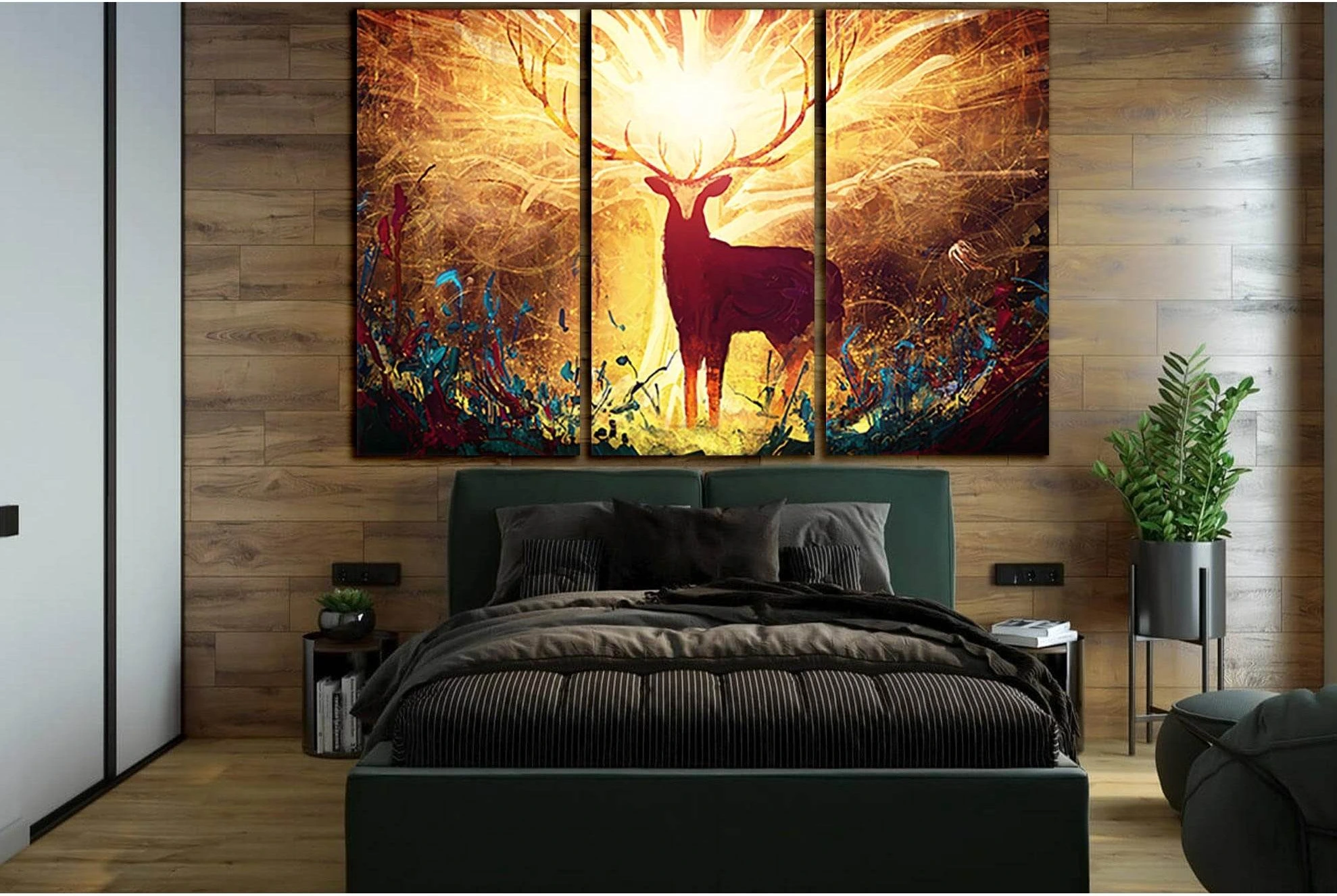 Magical Forest Deer №SL1241 Ready to Hang Canvas Print - Zellart Canvas Prints 0new, ALL_Products, Fantasy And Sci Fi Wall Art