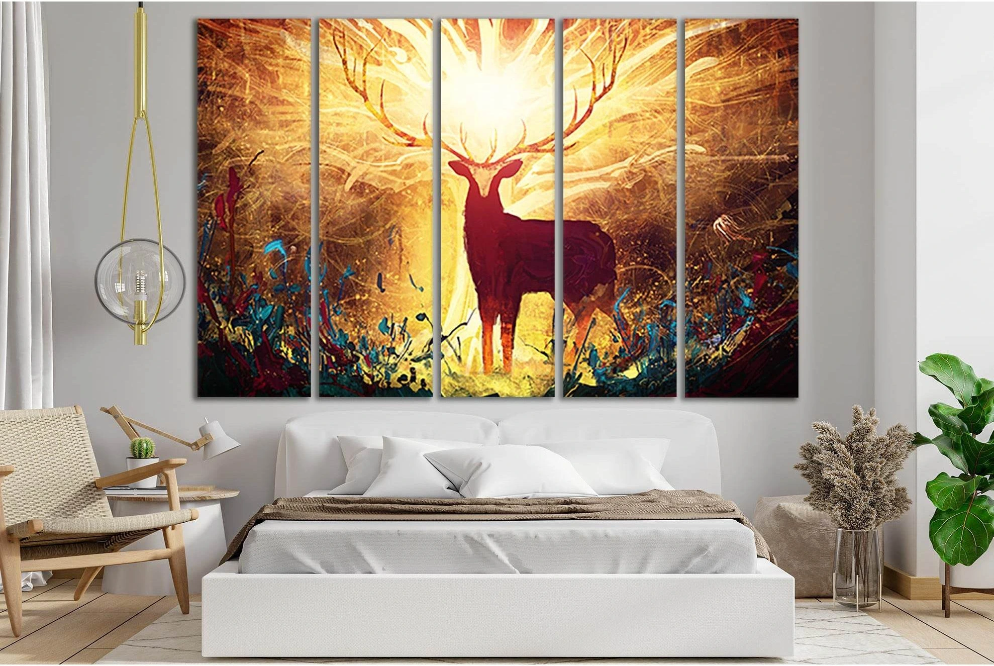 Magical Forest Deer №SL1241 Ready to Hang Canvas Print - Zellart Canvas Prints 0new, ALL_Products, Fantasy And Sci Fi Wall Art