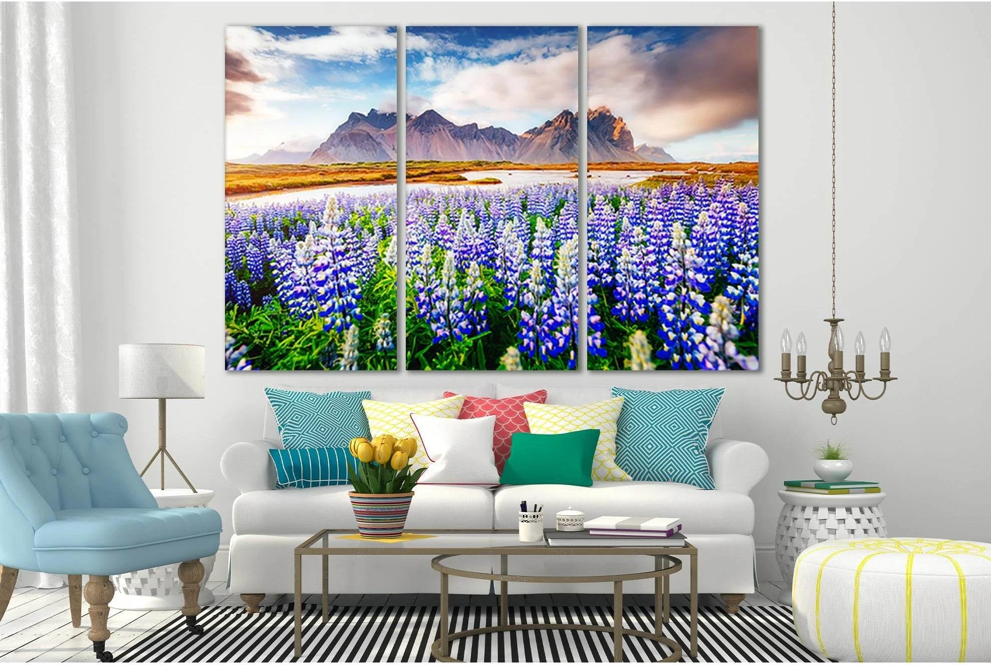 Magical Lupine Flowers №SL706 Ready to Hang Canvas Print - Zellart Canvas Prints 0new, ALL_Products, Floral & Botanical Wall Art