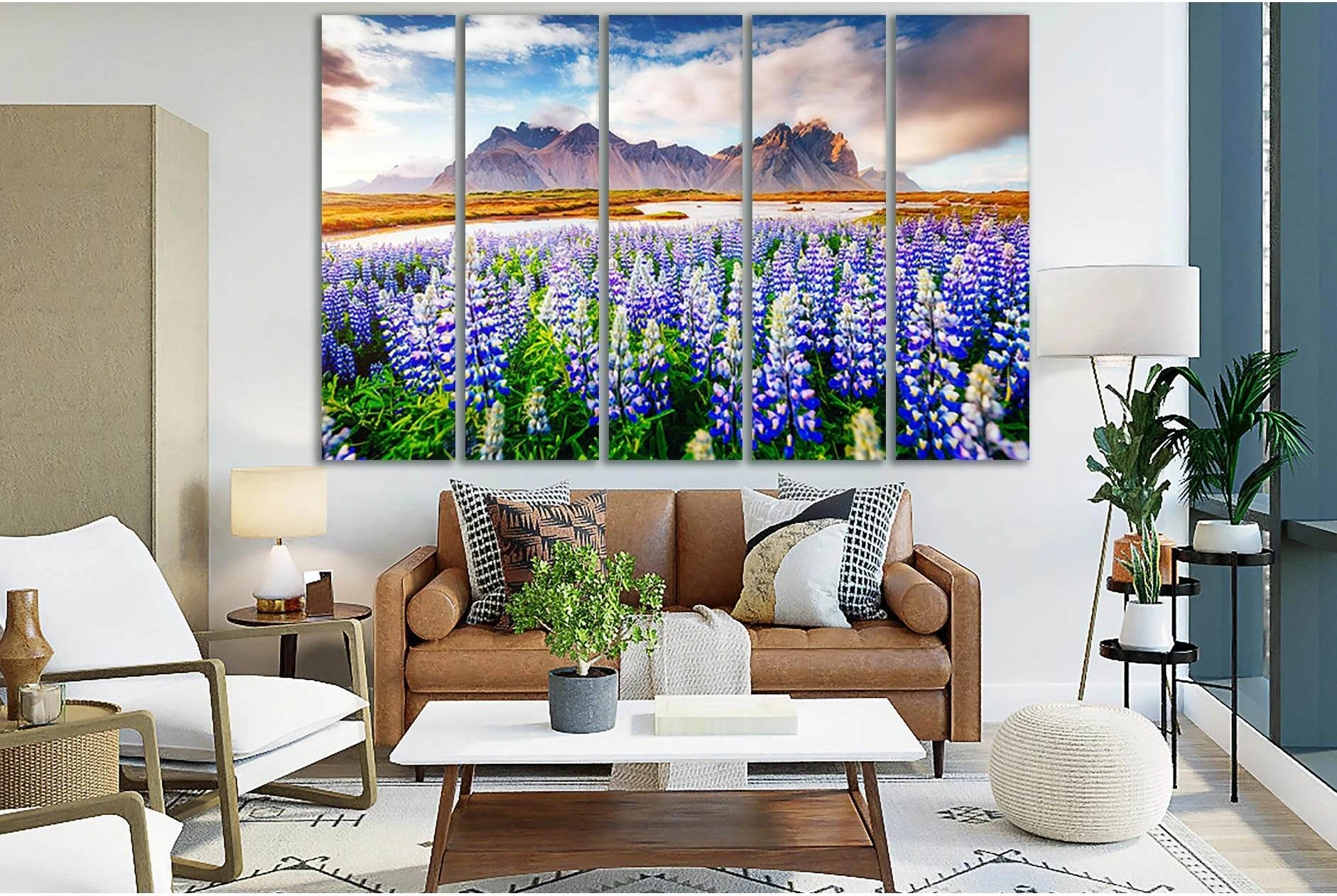 Magical Lupine Flowers №SL706 Ready to Hang Canvas Print - Zellart Canvas Prints 0new, ALL_Products, Floral & Botanical Wall Art
