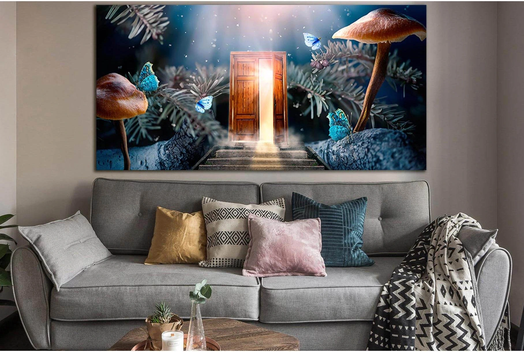 Magical Open Secret Door №SL1265 Ready to Hang Canvas Print - Zellart Canvas Prints 0new, ALL_Products, Fantasy And Sci Fi Wall Art