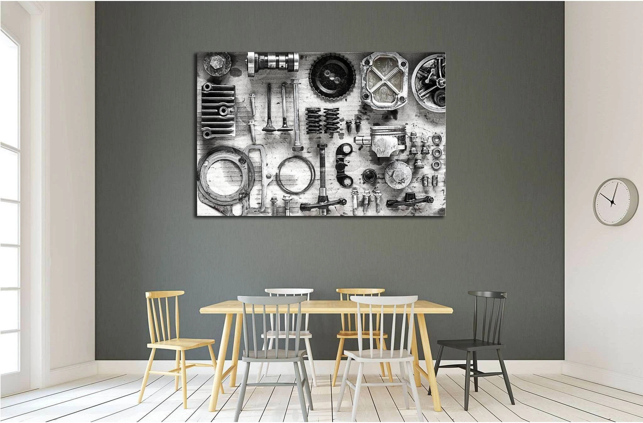 maintenance old parts of engine №1876 Ready to Hang Canvas Print - Zellart Canvas Prints ALL_Products, s-1876
