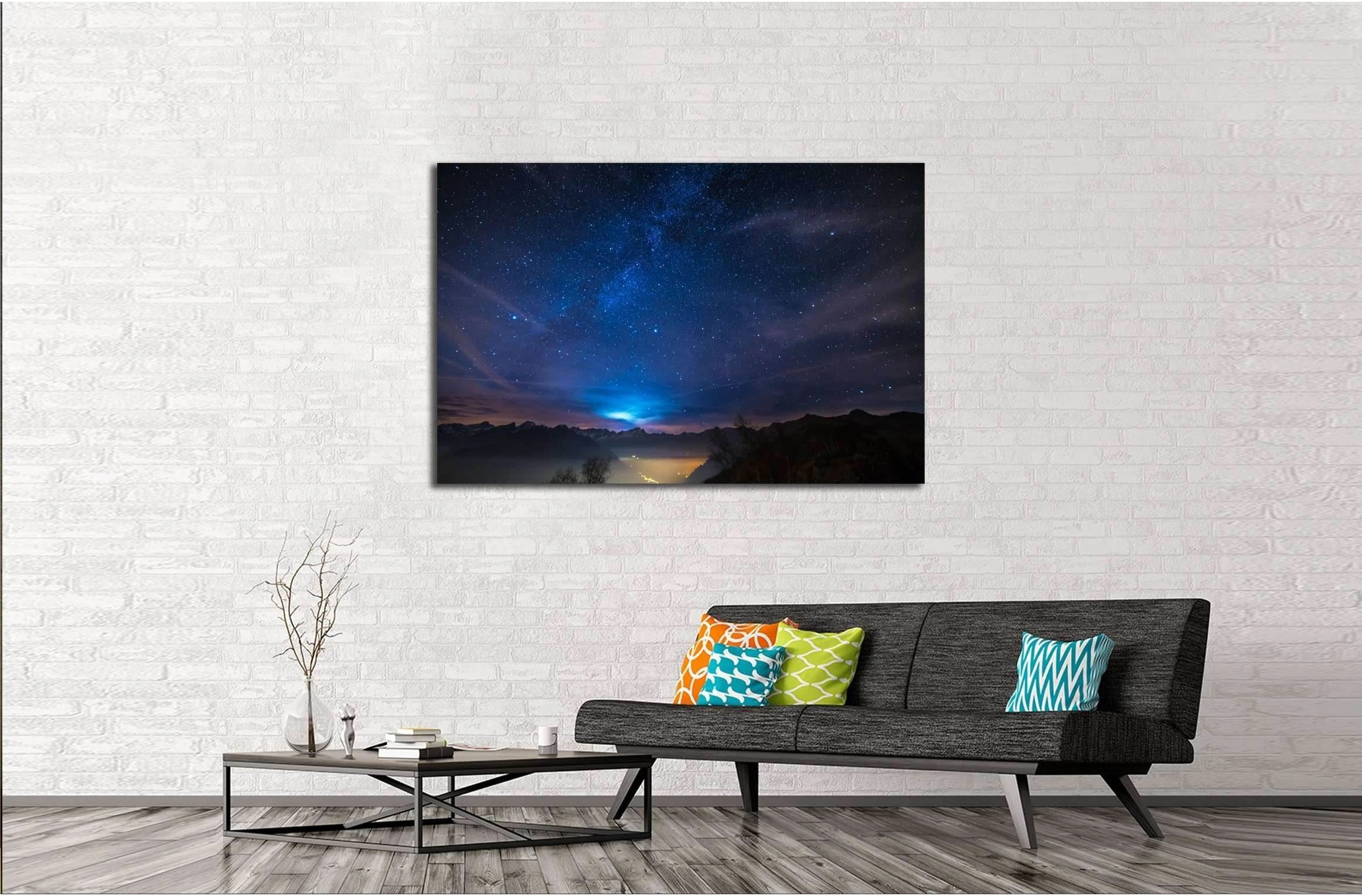 majestic high mountain range of the Italian French Alps №3121 Ready to Hang Canvas Print - Zellart Canvas Prints ALL_Products, s-3121