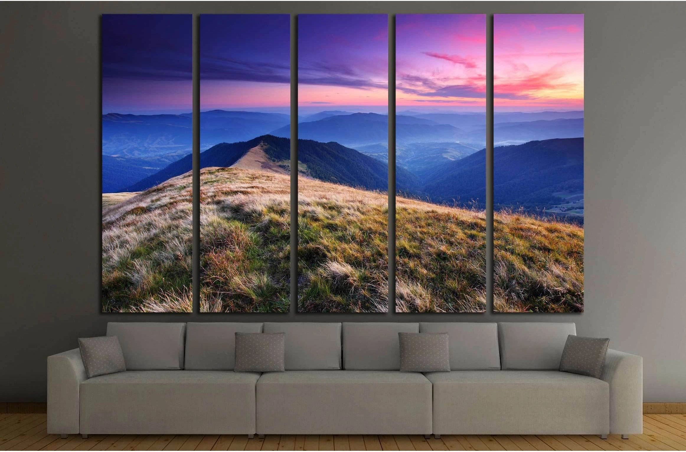 Majestic sunset in the mountains landscape №2674 Ready to Hang Canvas Print - Zellart Canvas Prints ALL_Products, s-2674