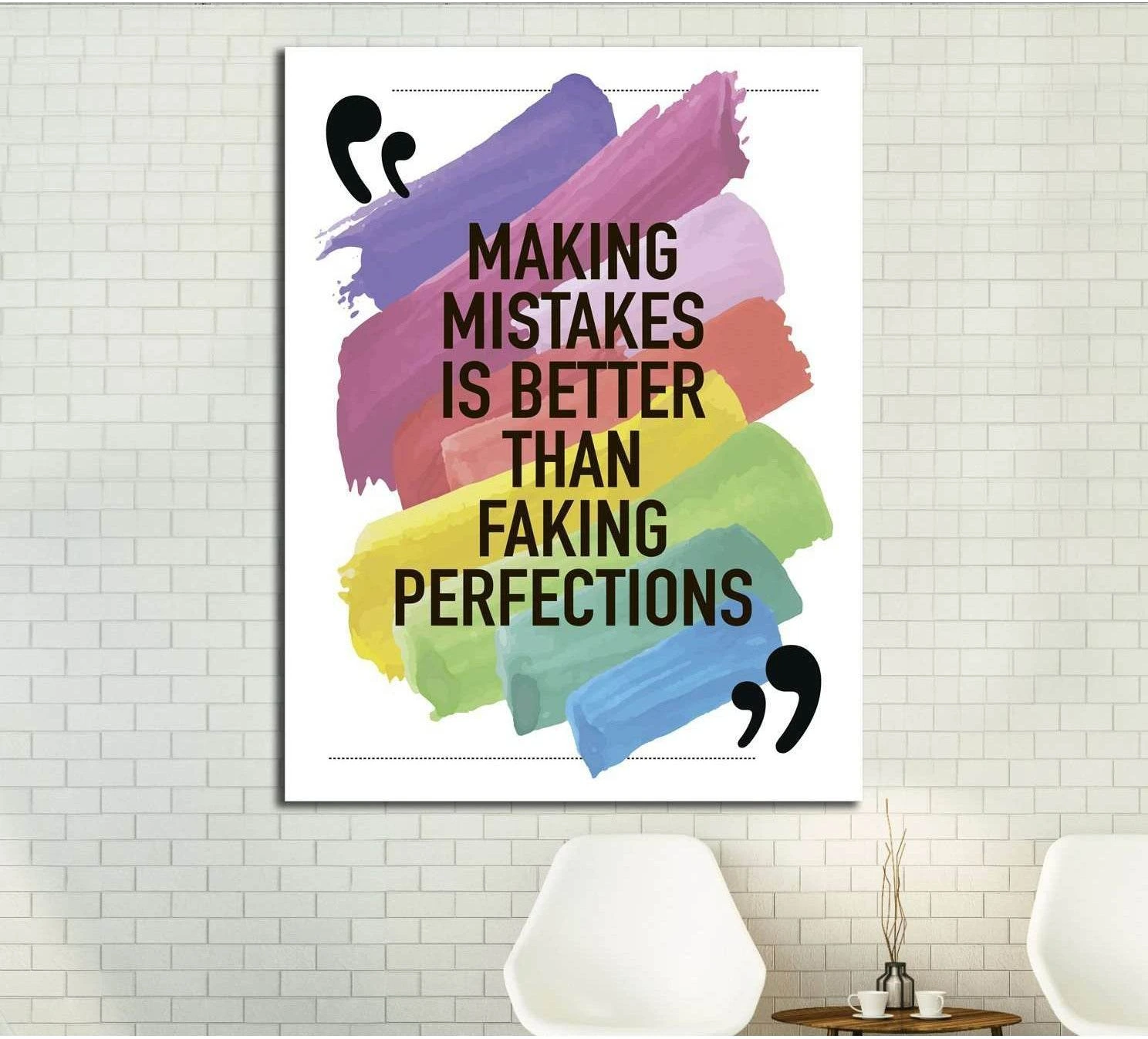 Making mistakes is better than faking perfections №4602 Ready to Hang Canvas Print - Zellart Canvas Prints ALL_Products, s-4602