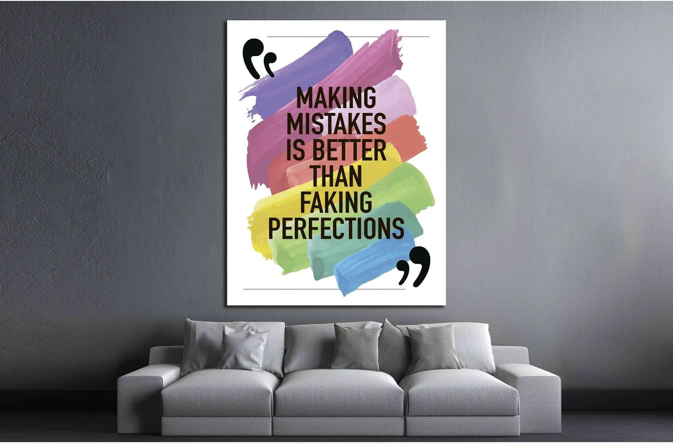 Making mistakes is better than faking perfections №4602 Ready to Hang Canvas Print - Zellart Canvas Prints ALL_Products, s-4602