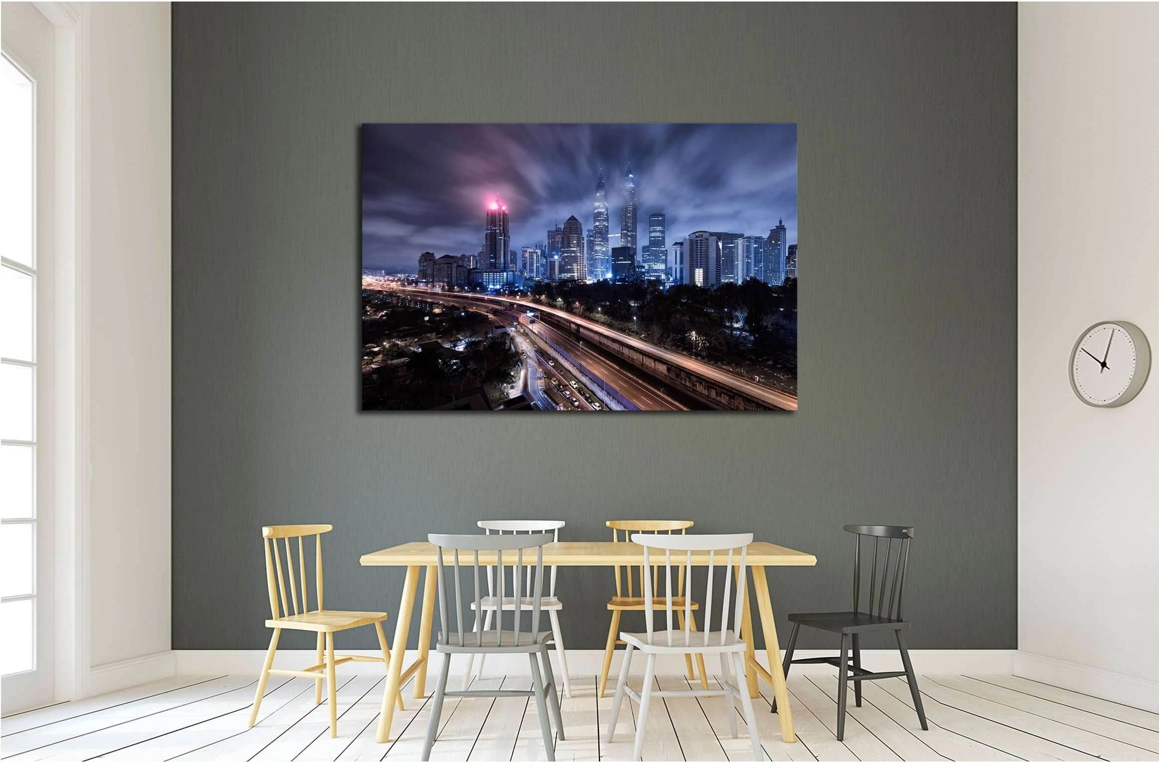 Malaysia Kuala Lumpur Gotham CIty №3043 Ready to Hang Canvas Print - Zellart Canvas Prints ALL_Products, s-3043