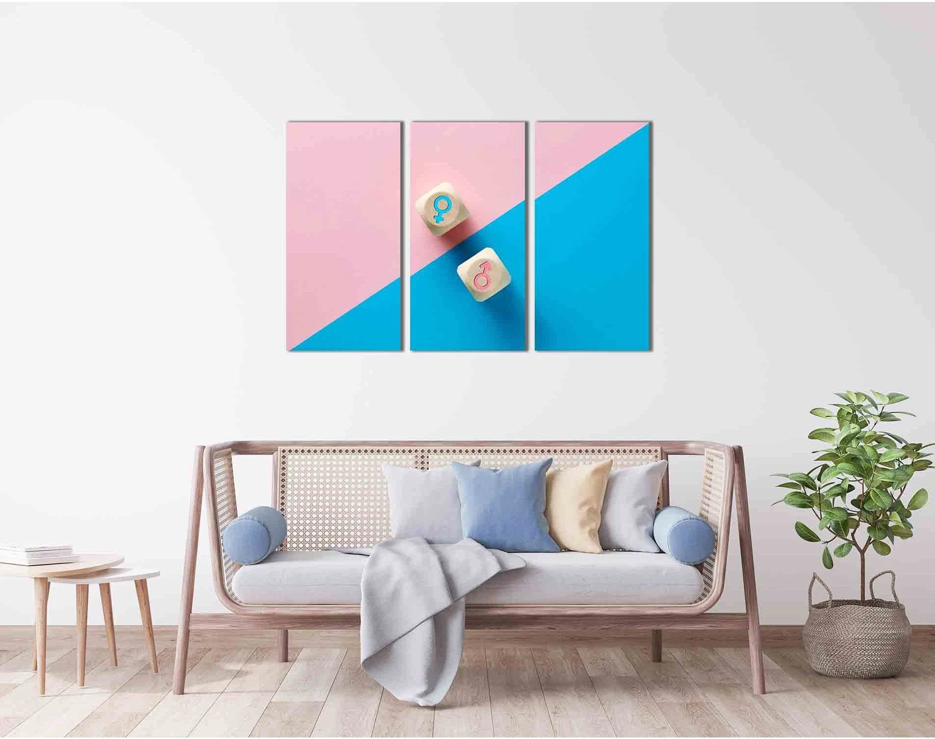 Male and female cubes №2108 Ready to Hang Canvas Print - Zellart Canvas Prints 2108, ALL_Products