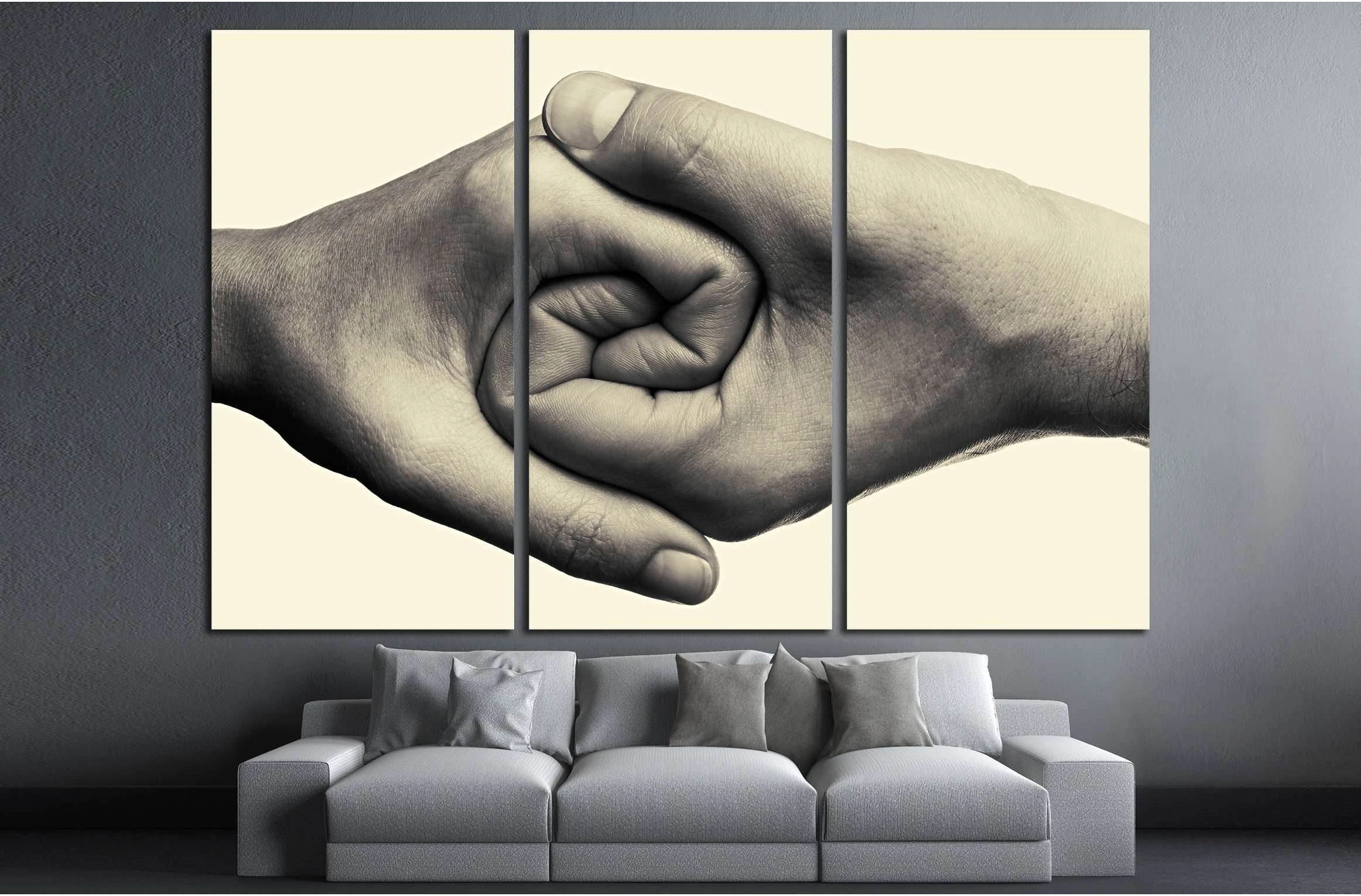 Male and female hands connected with each other together and forever. №2781 Ready to Hang Canvas Print - Zellart Canvas Prints ALL_Products, s-2781