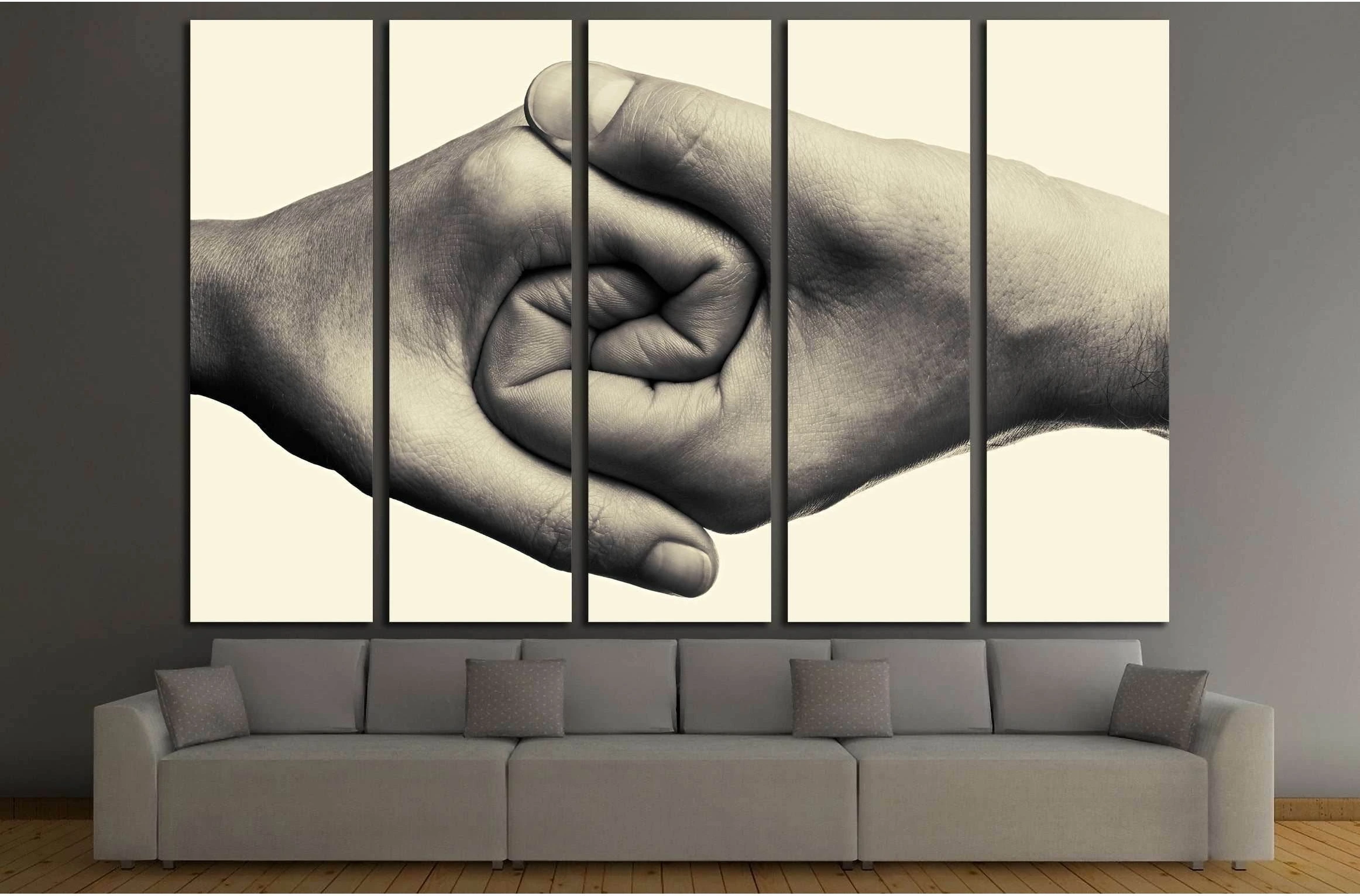 Male and female hands connected with each other together and forever. №2781 Ready to Hang Canvas Print - Zellart Canvas Prints ALL_Products, s-2781