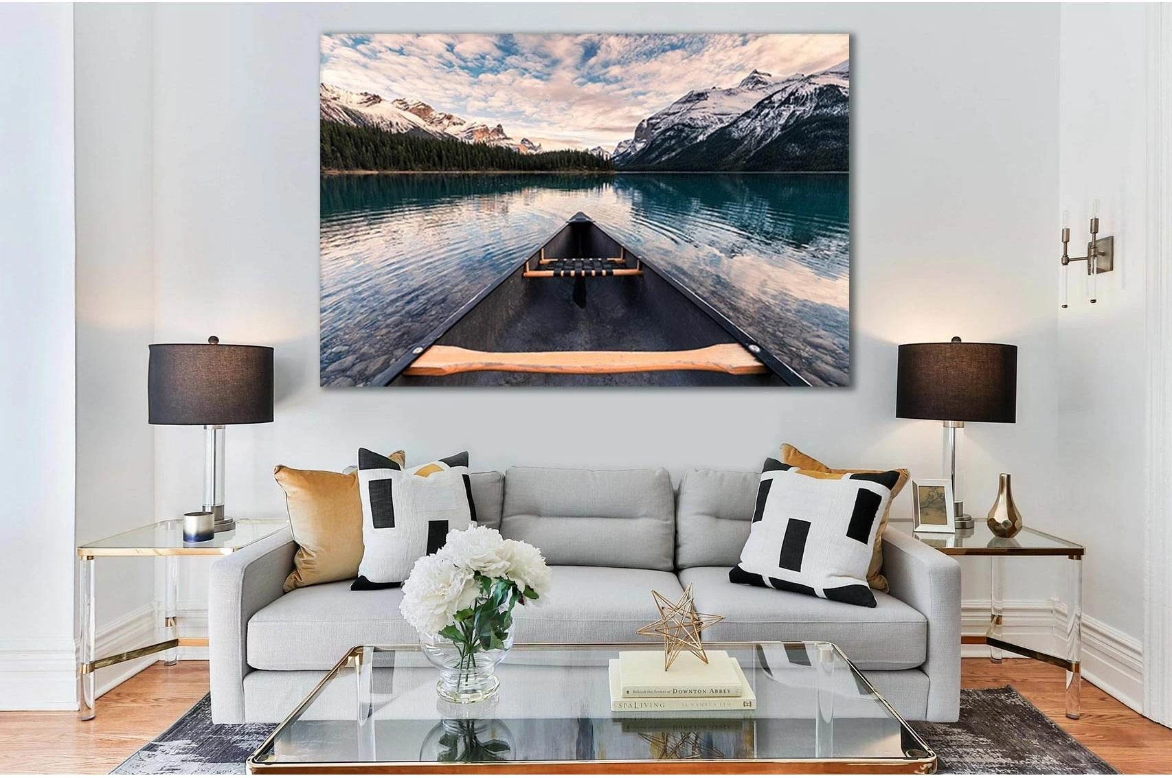 Maligne Lake №Sl41 Ready to Hang Canvas Print - Zellart Canvas Prints 0new, ALL_Products, Nature & Landscapes Canvas Print
