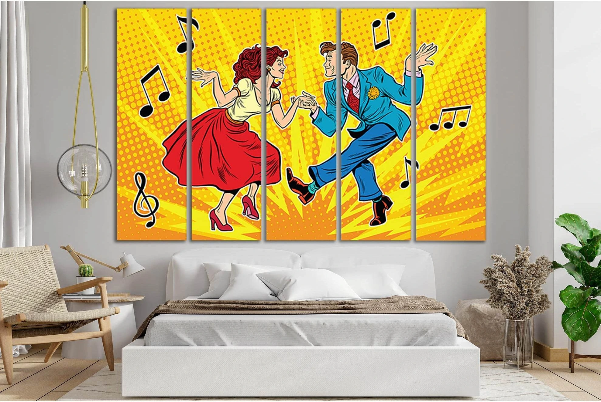 Man And Woman Dancing Vintage Pop Art №SL547 Ready to Hang Canvas Print - Zellart Canvas Prints 0new, ALL_Products, Pop ART