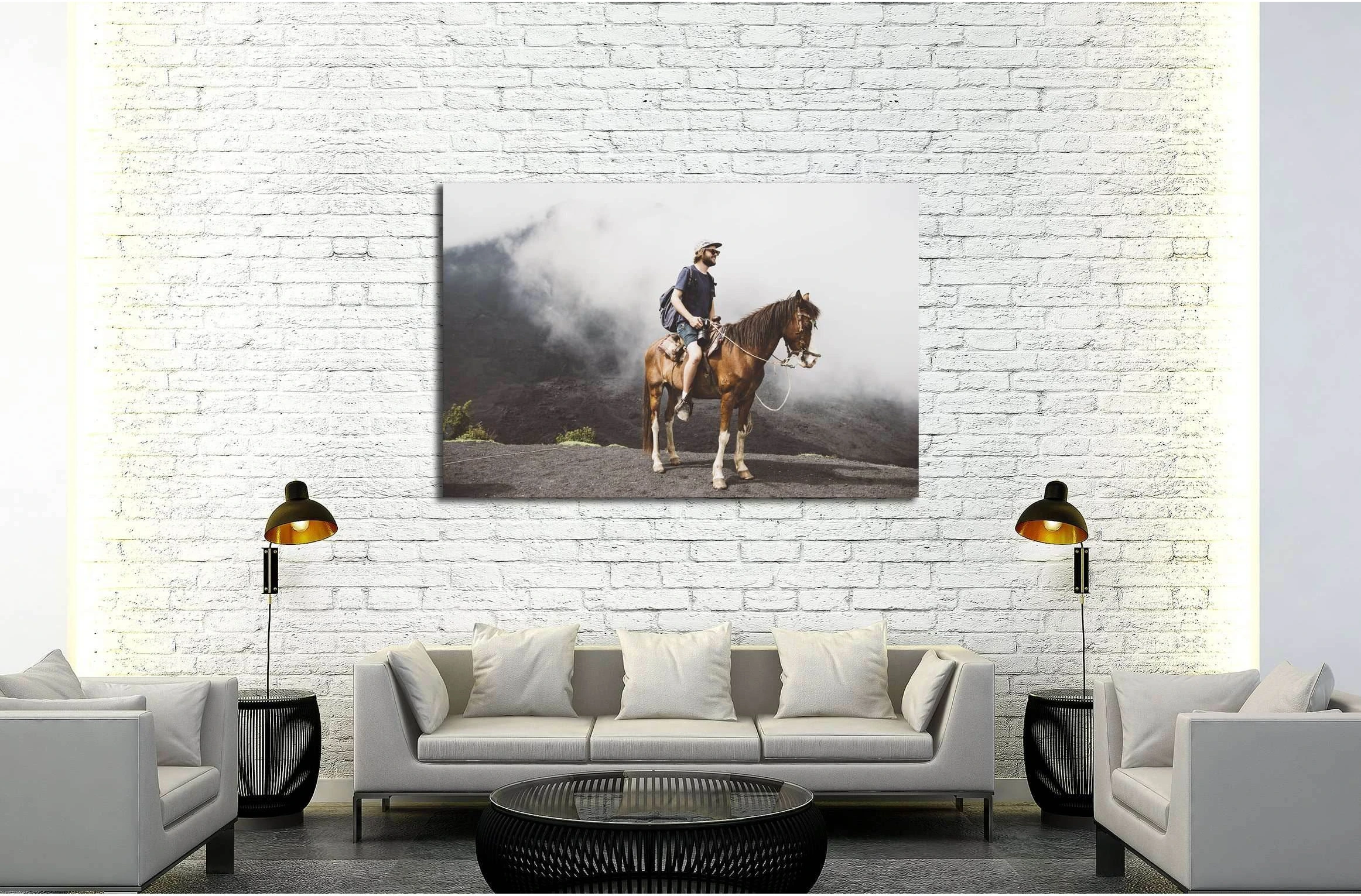Man on horse canvas print №5019 - Zellart Canvas Prints ALL_Products, Horses, s-5019