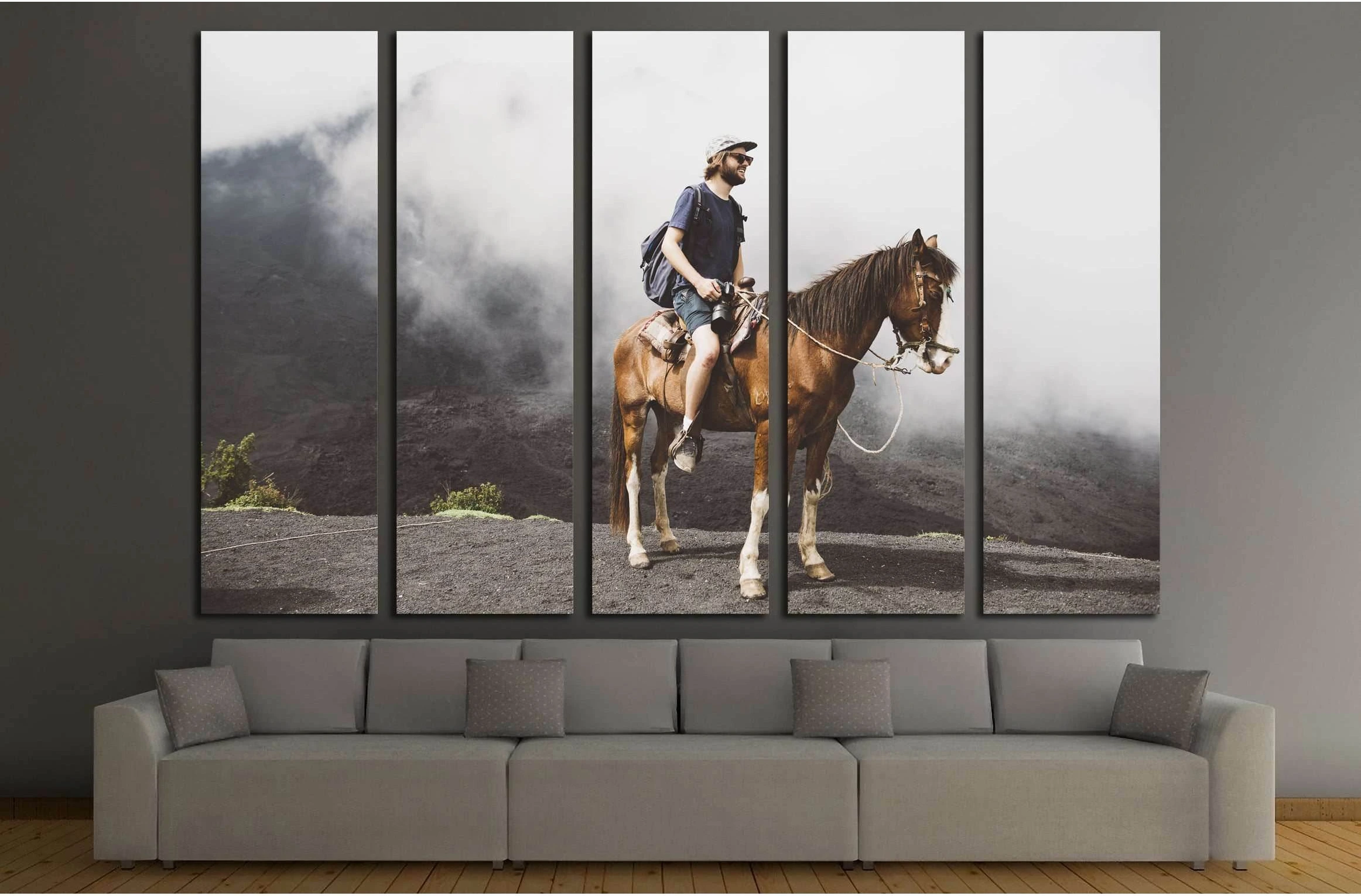 Man on horse canvas print №5019 - Zellart Canvas Prints ALL_Products, Horses, s-5019