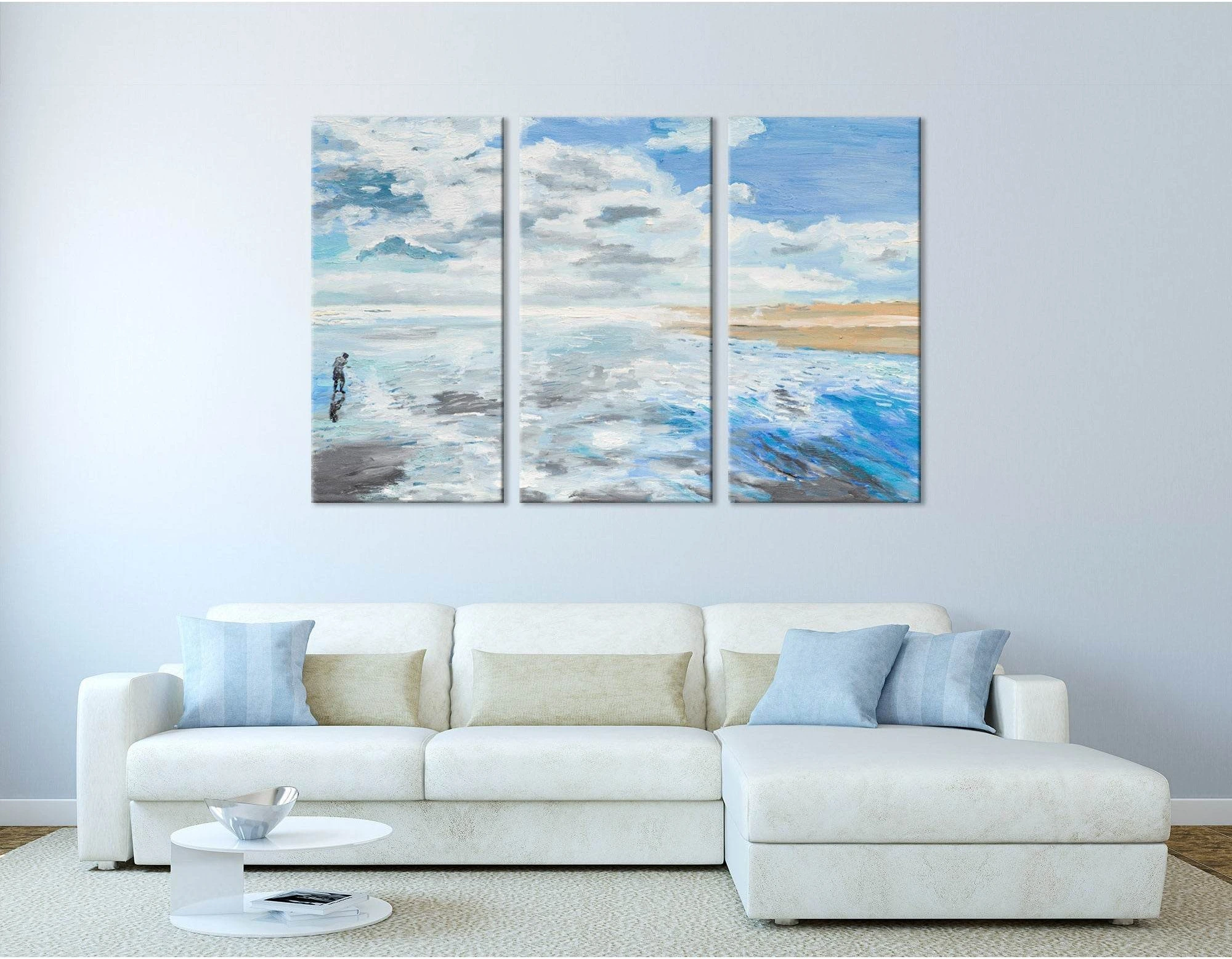 Man On The Seaside Abstract №04327 Ready to Hang Canvas Print - Zellart Canvas Prints ALL_Products
