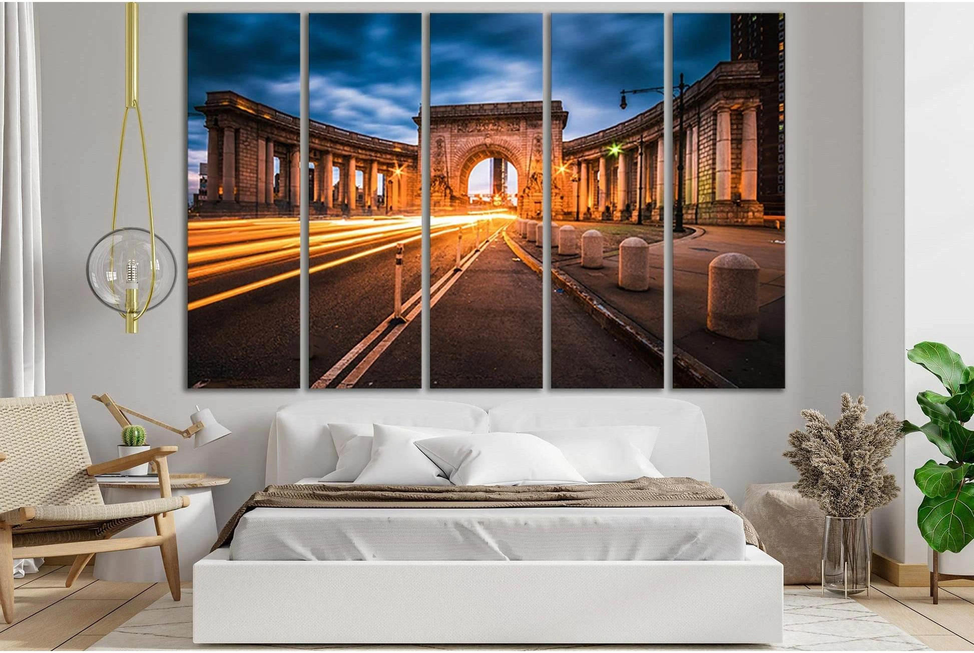 Manhattan Bridge Arch And Colonnade №SL1373 Ready to Hang Canvas Print - Zellart Canvas Prints 0_NY_ART, 0new, ALL_Products, Architecture
