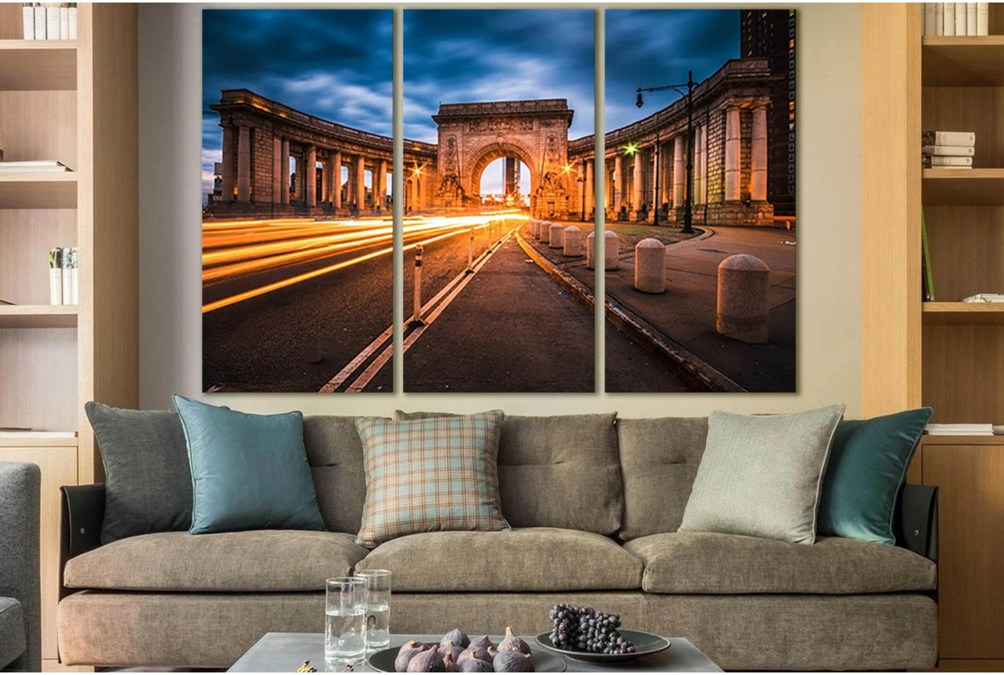 Manhattan Bridge Arch And Colonnade №SL1373 Ready to Hang Canvas Print - Zellart Canvas Prints 0_NY_ART, 0new, ALL_Products, Architecture