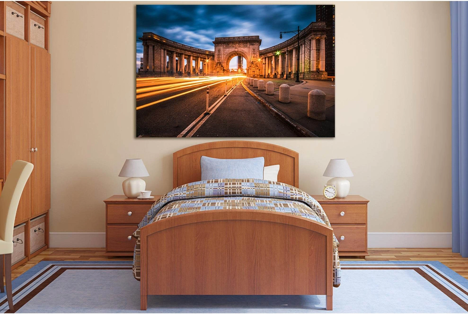 Manhattan Bridge Arch And Colonnade №SL1373 Ready to Hang Canvas Print - Zellart Canvas Prints 0_NY_ART, 0new, ALL_Products, Architecture