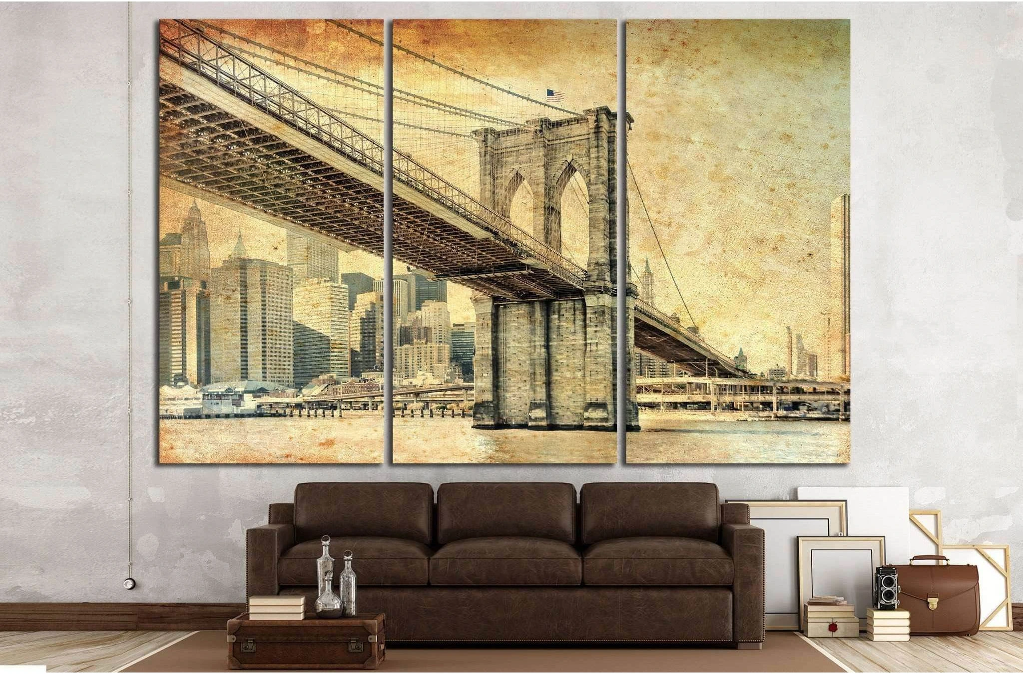 Manhattan Bridge in New York №830 Ready to Hang Canvas Print - Zellart Canvas Prints 0_NY_ART, ALL_Products, s-830