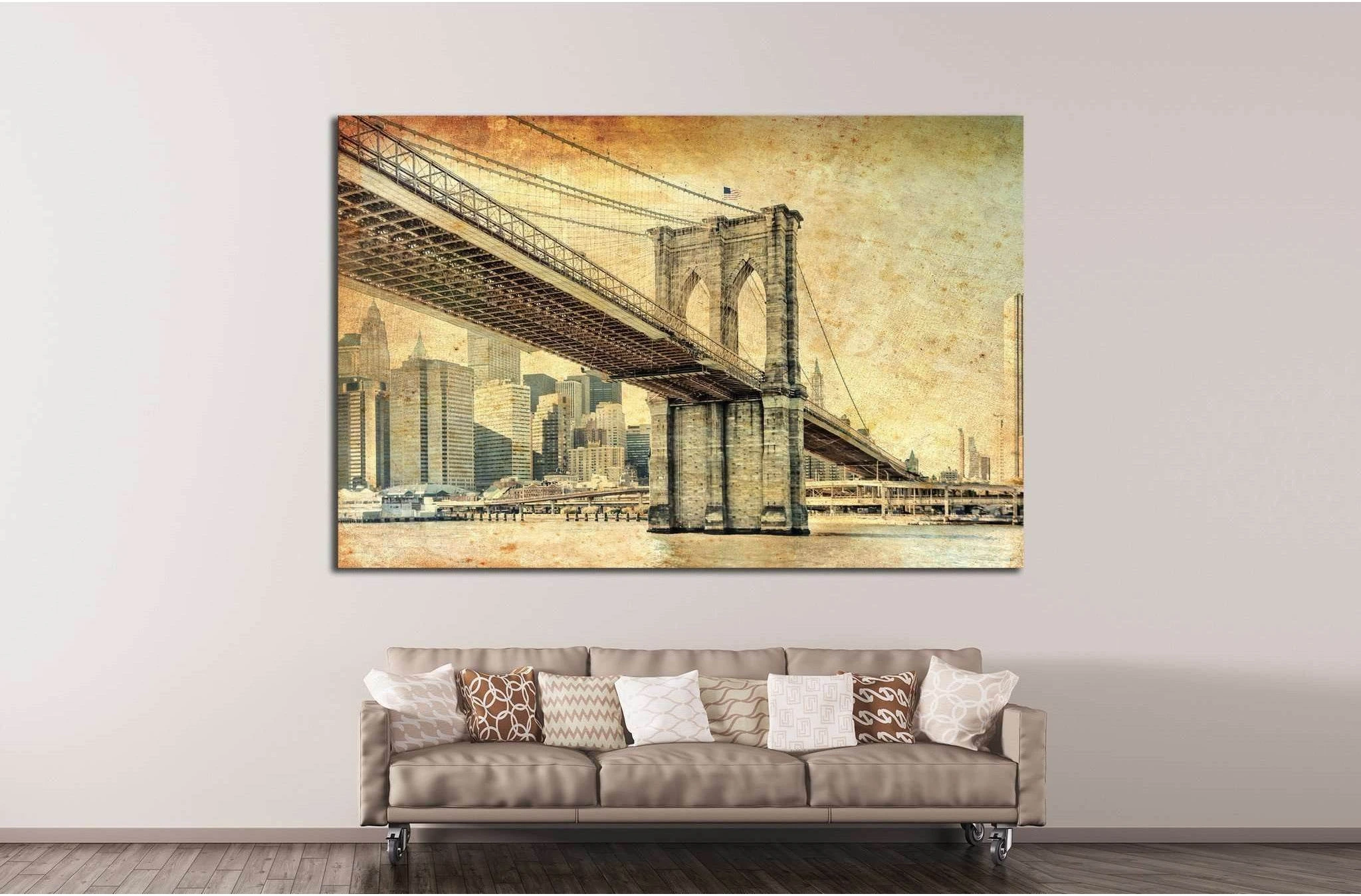 Manhattan Bridge in New York №830 Ready to Hang Canvas Print - Zellart Canvas Prints 0_NY_ART, ALL_Products, s-830