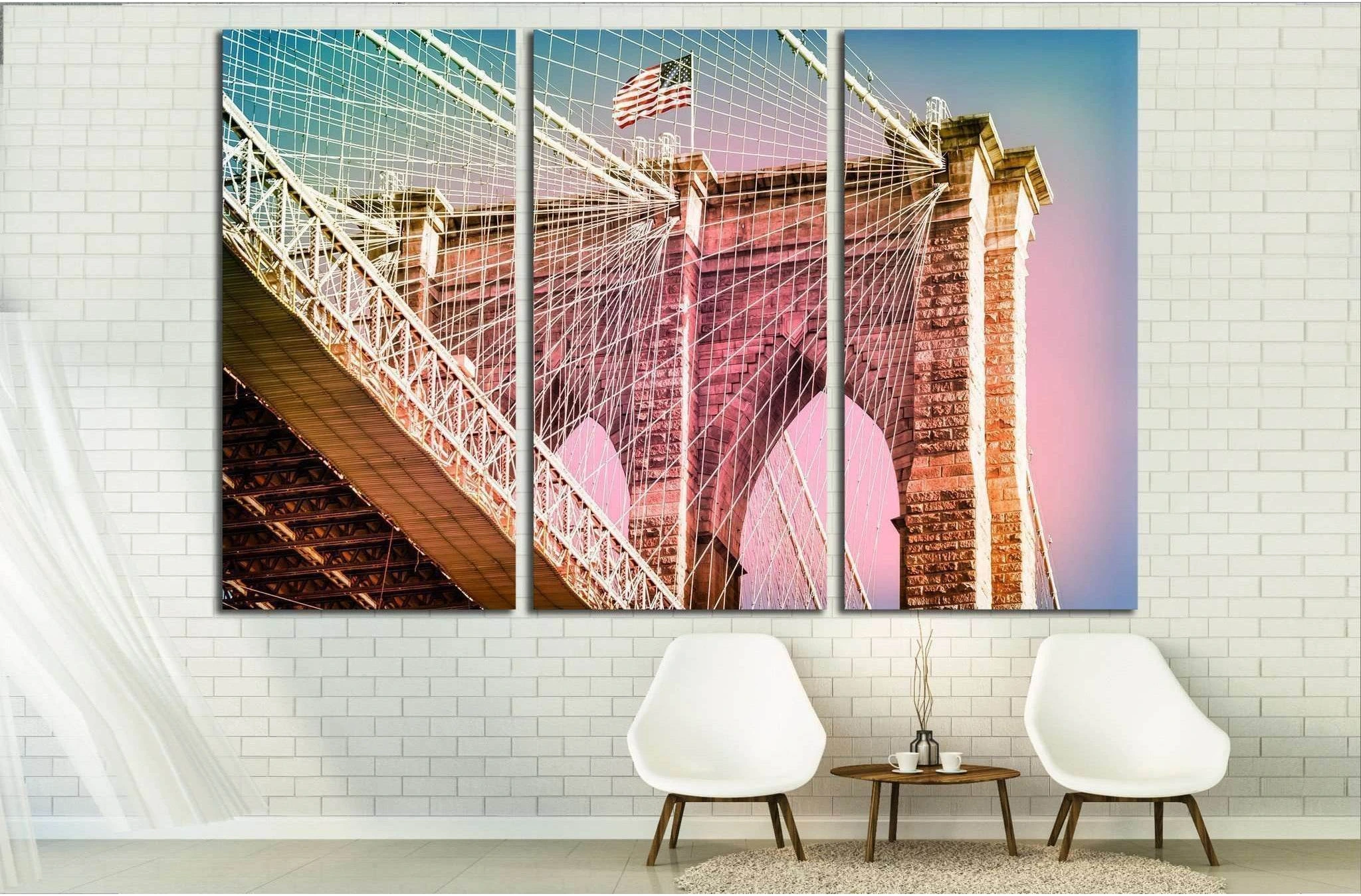 Manhattan Bridge in New York City №1572 Ready to Hang Canvas Print - Zellart Canvas Prints 0_NY_ART, ALL_Products, s-1572