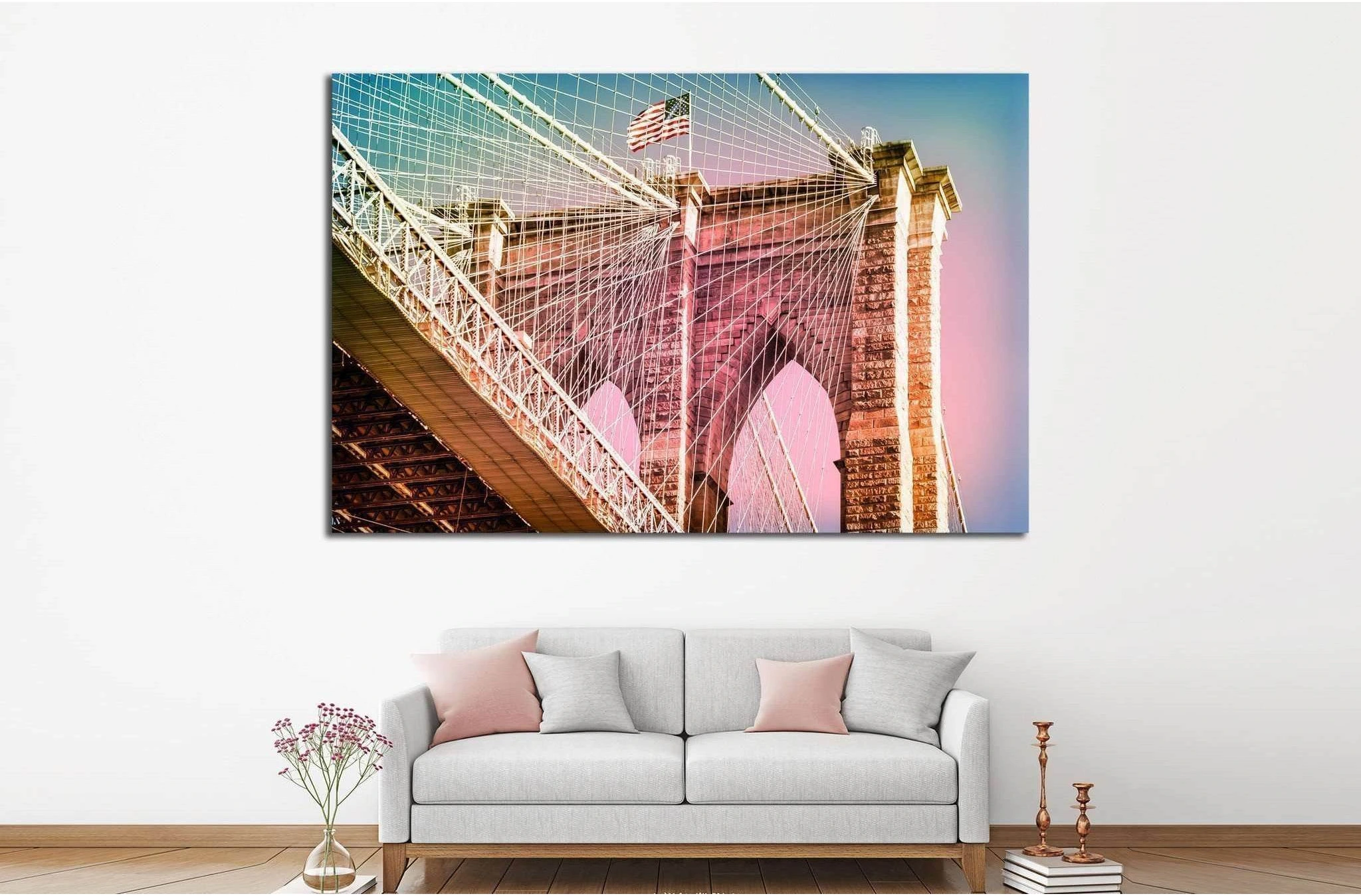 Manhattan Bridge in New York City №1572 Ready to Hang Canvas Print - Zellart Canvas Prints 0_NY_ART, ALL_Products, s-1572