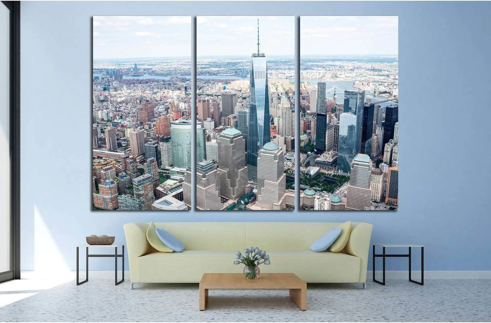 Manhattan from the air №1265 Ready to Hang Canvas Print - Zellart Canvas Prints 0_NY_ART, ALL_Products, s-1265