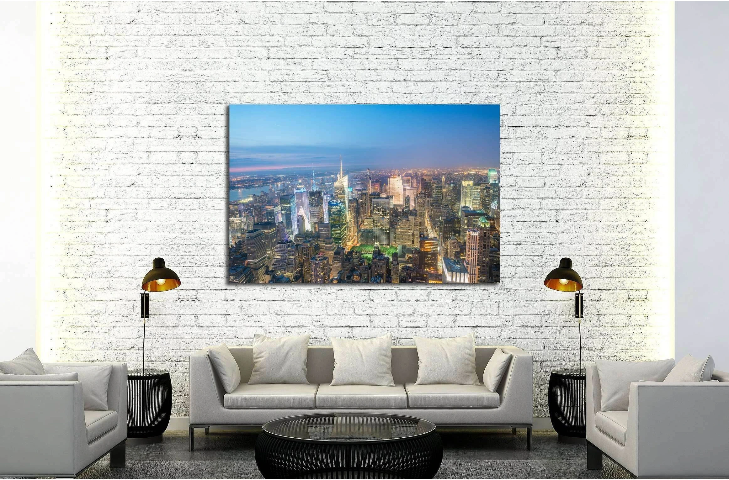Manhattan Midtown from a rooftop. New York attracts 50 million tourists annually №2958 Ready to Hang Canvas Print - Zellart Canvas Prints 0_NY_ART, ALL_Products, s-2957