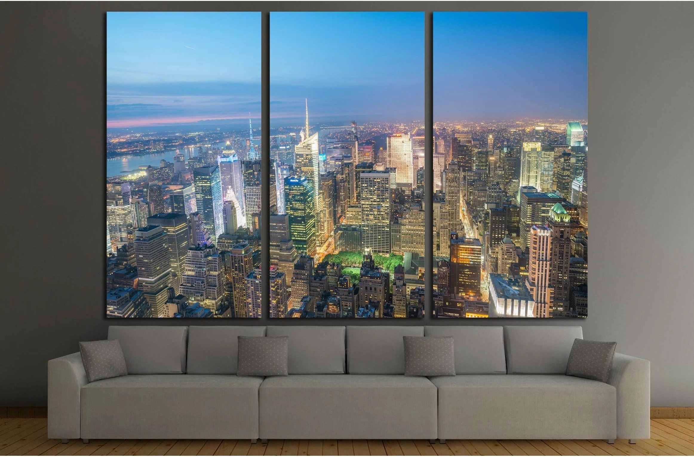Manhattan Midtown from a rooftop. New York attracts 50 million tourists annually №2958 Ready to Hang Canvas Print - Zellart Canvas Prints 0_NY_ART, ALL_Products, s-2957