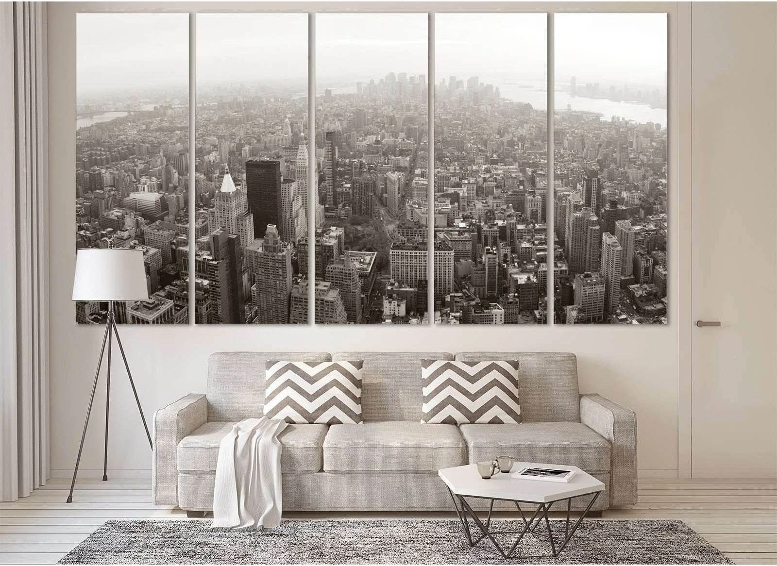 Manhattan New York №3019 Ready to Hang Canvas Print - Zellart Canvas Prints 0_NY_ART, ALL_Products, z-3019