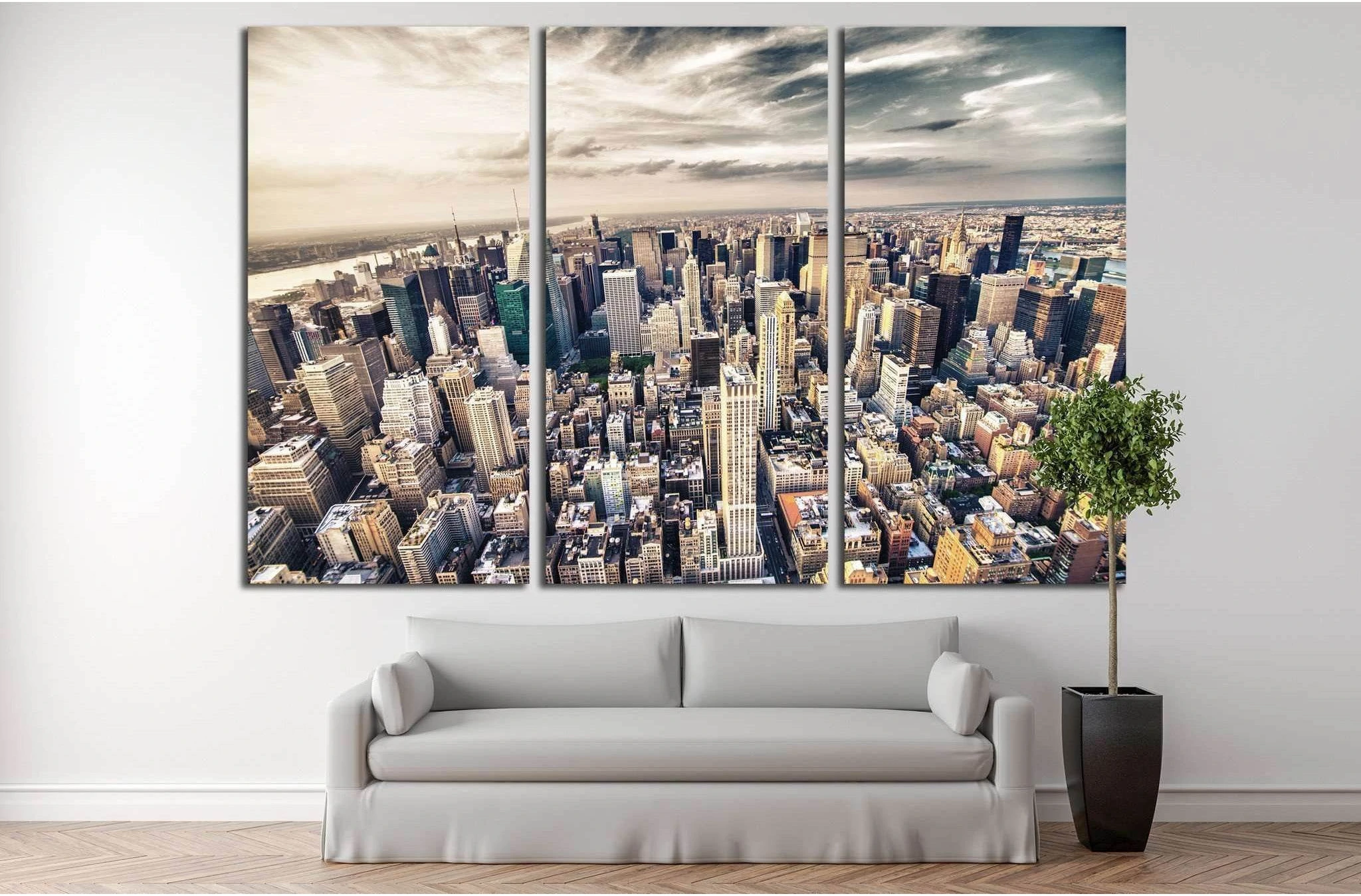 Manhattan skyline №786 Ready to Hang Canvas Print - Zellart Canvas Prints 0_NY_ART, ALL_Products, s-786