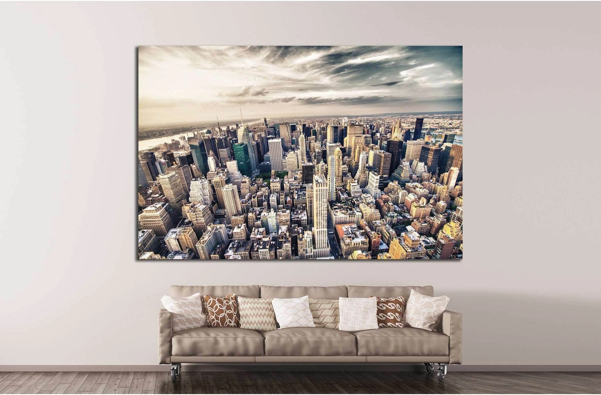 Manhattan skyline №786 Ready to Hang Canvas Print - Zellart Canvas Prints 0_NY_ART, ALL_Products, s-786
