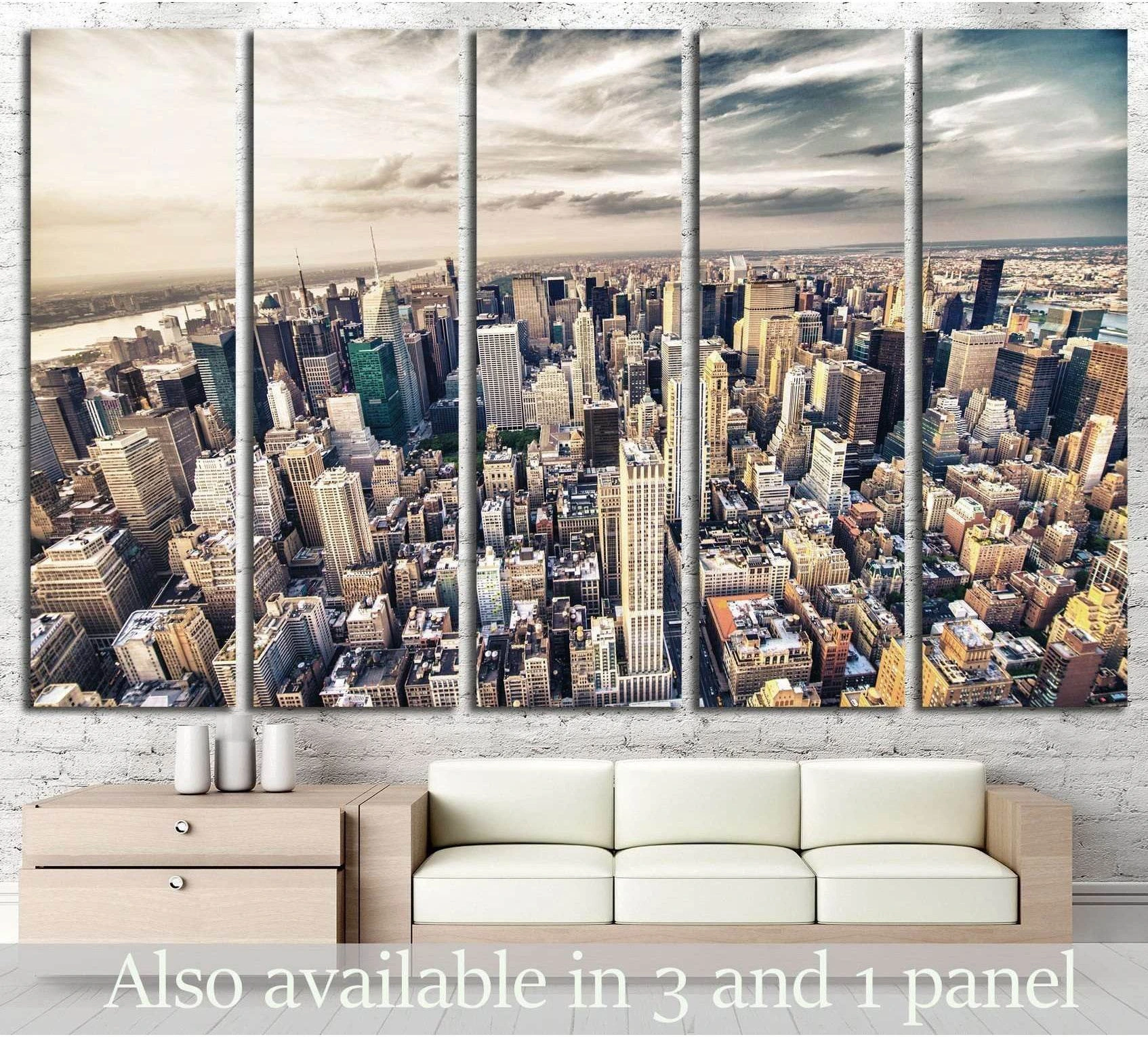 Manhattan skyline №786 Ready to Hang Canvas Print - Zellart Canvas Prints 0_NY_ART, ALL_Products, s-786