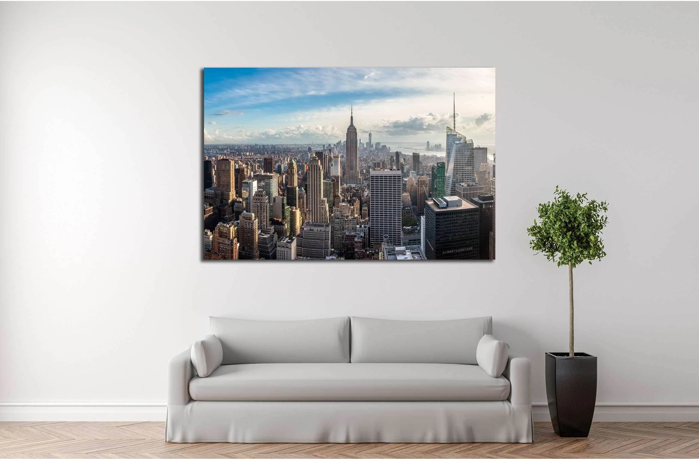 Manhattan skyline at sunset, New York City №2647 Ready to Hang Canvas Print - Zellart Canvas Prints 0_NY_ART, ALL_Products, s-2647