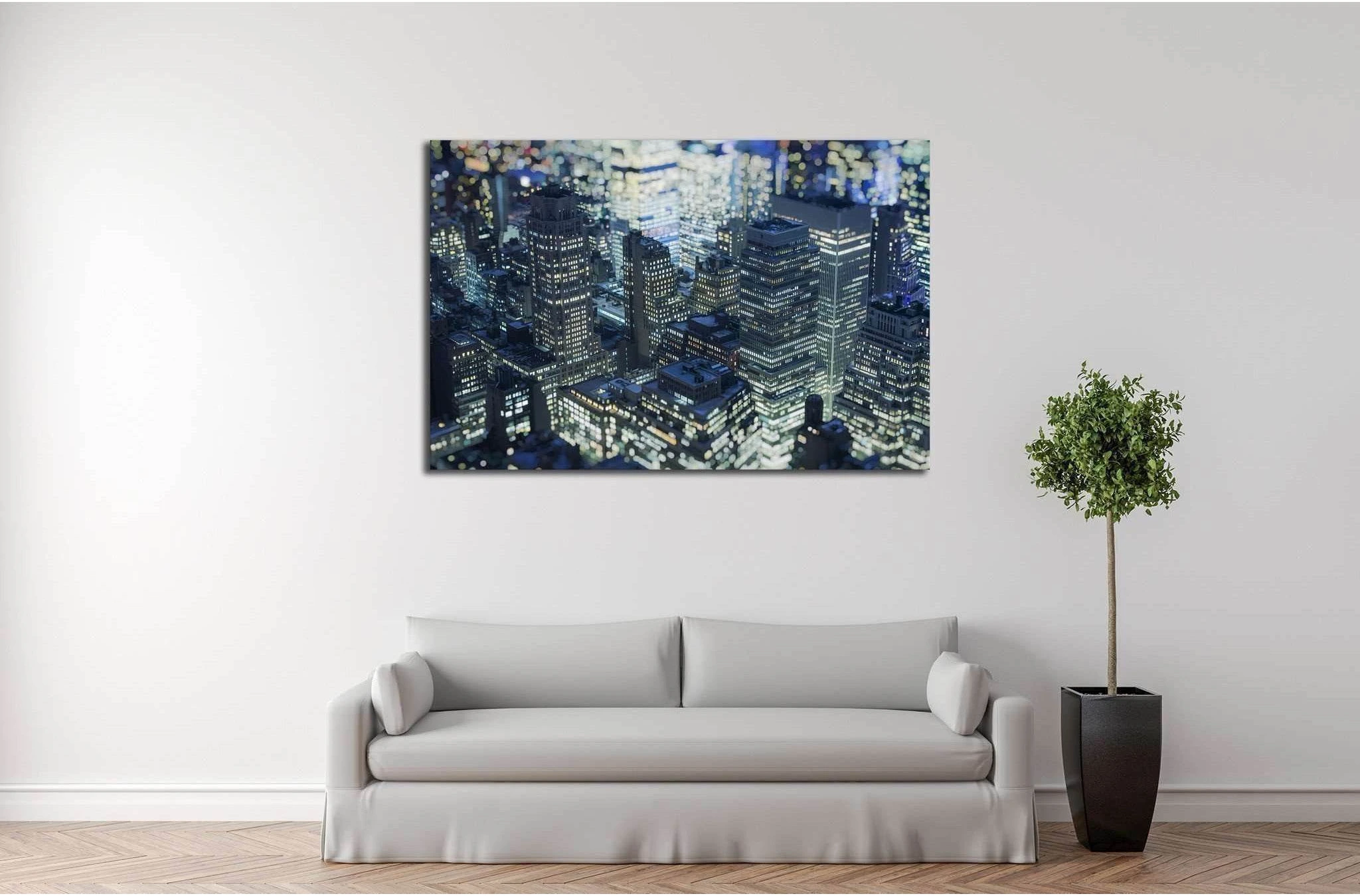 Manhattan Skyline ,New York City,blurred background №2054 Ready to Hang Canvas Print - Zellart Canvas Prints 0_NY_ART, ALL_Products, s-2054