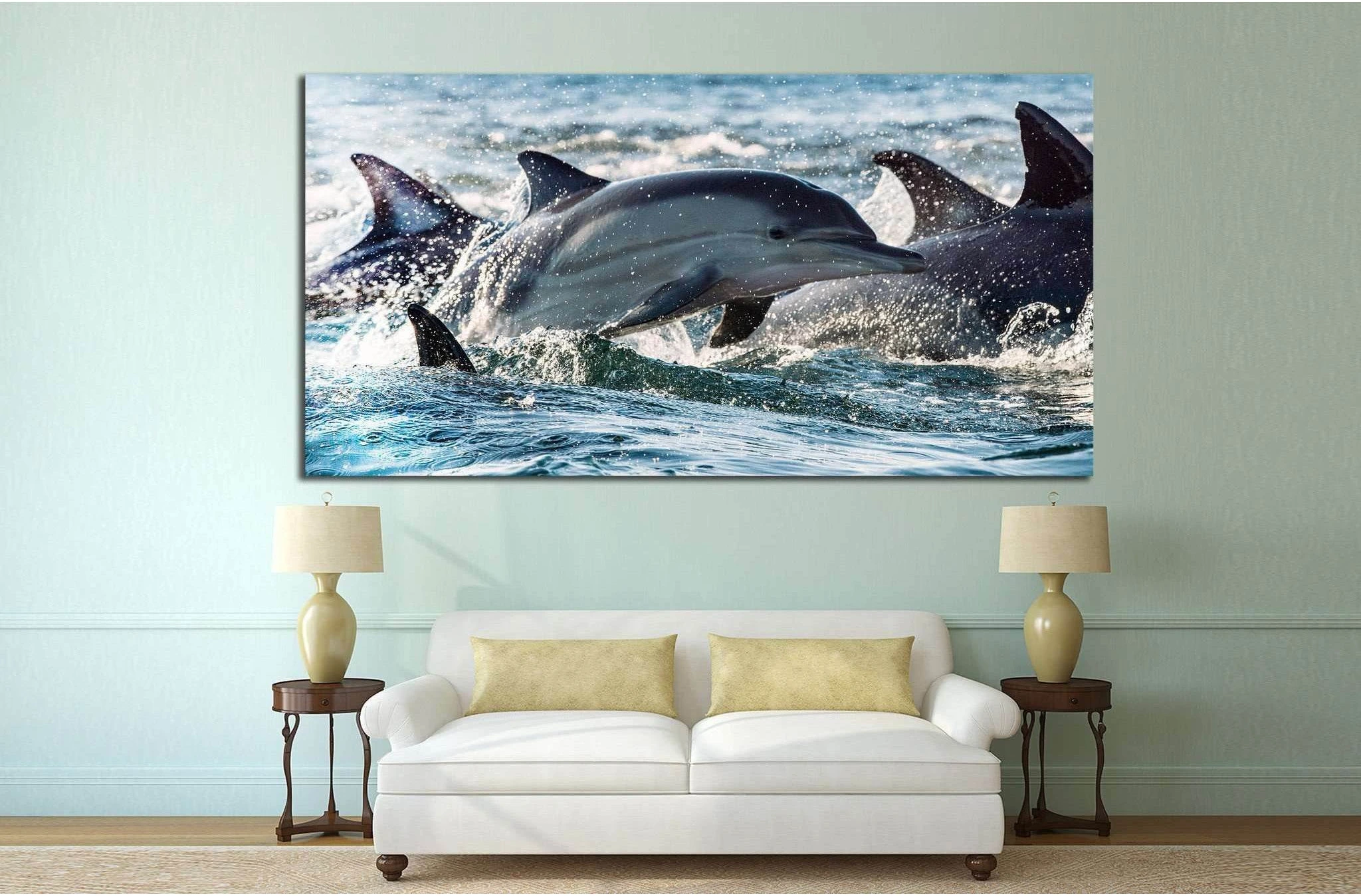 Many Dolphins №514 Ready to Hang Canvas Print - Zellart Canvas Prints ALL_Products, s-514