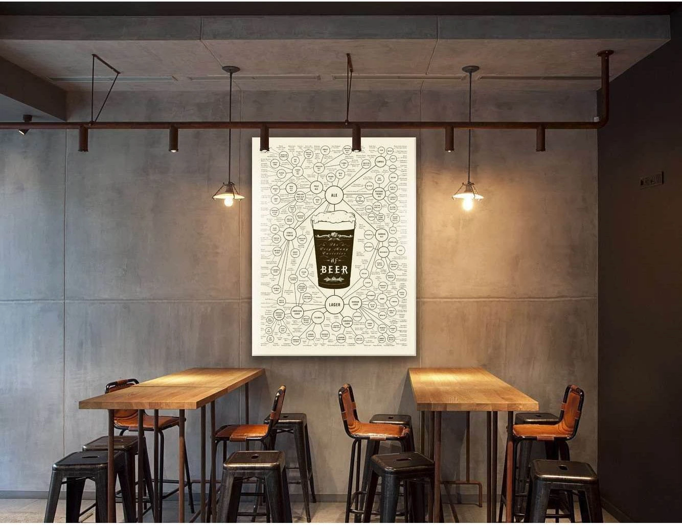 MANY VARIETIES OF BEER №2026 Ready to Hang Canvas Print - Zellart Canvas Prints ALL_Products, Beer