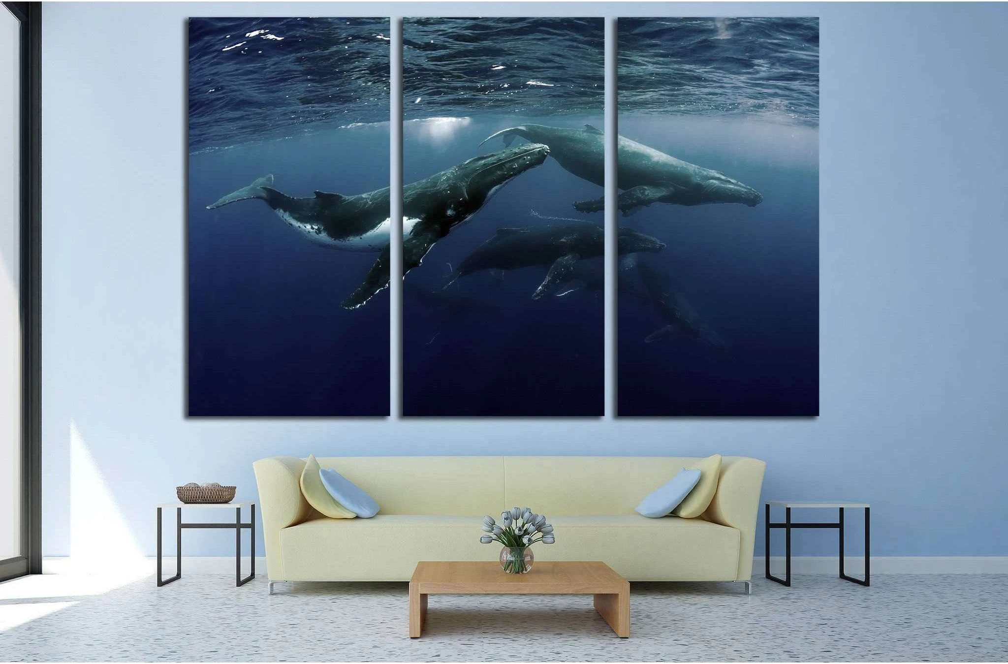 Many Whales №506 Ready to Hang Canvas Print - Zellart Canvas Prints ALL_Products, s-506, Whale