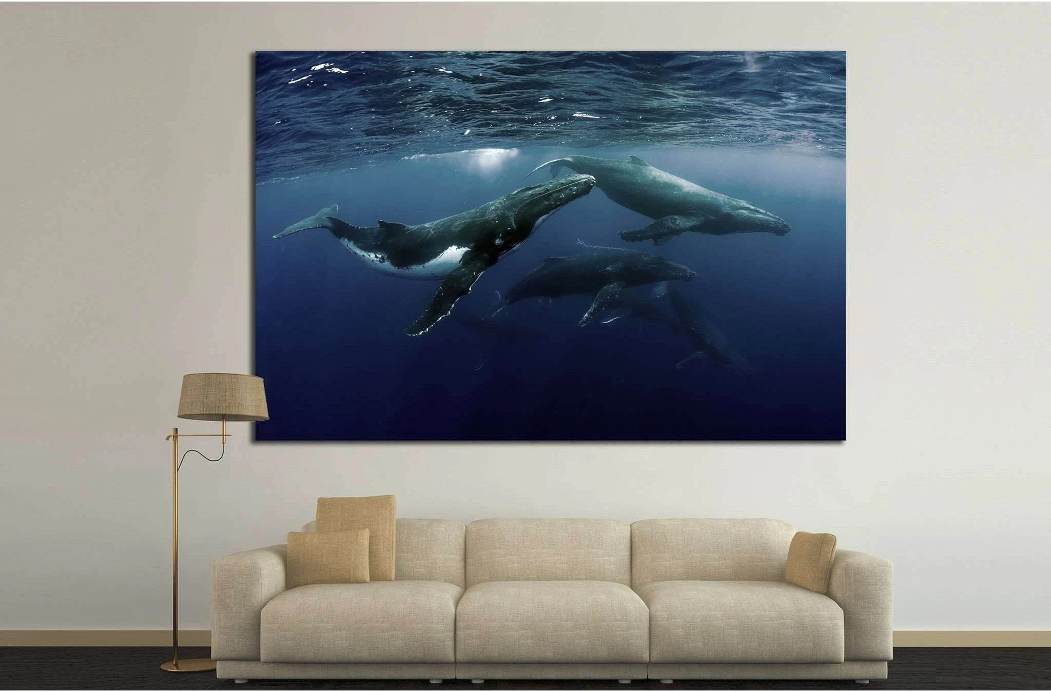 Many Whales №506 Ready to Hang Canvas Print - Zellart Canvas Prints ALL_Products, s-506, Whale