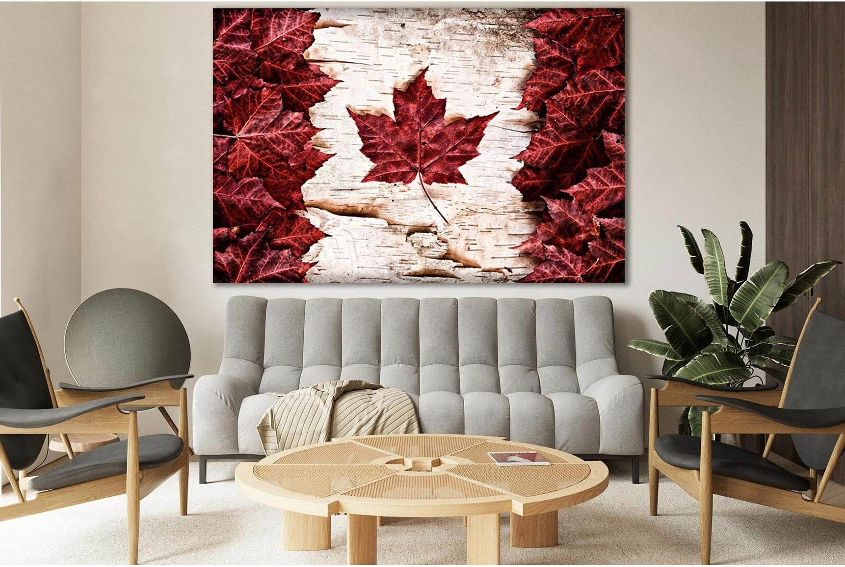 Maple Leaves Canadian Flag №SL1197 Ready to Hang Canvas Print - Zellart Canvas Prints 0new, ALL_Products, Flags