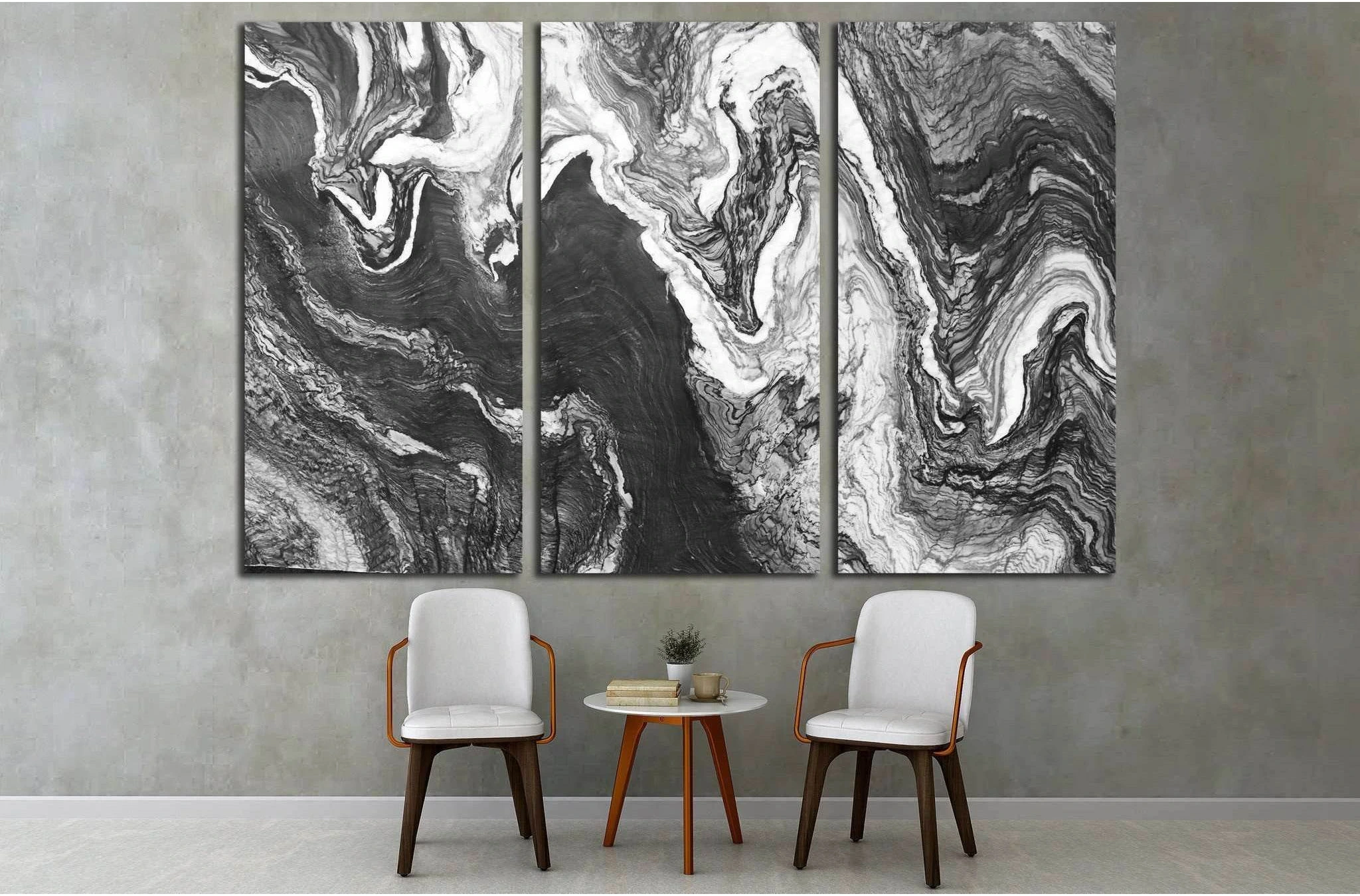 marble layers design gray stone №1595 Ready to Hang Canvas Print - Zellart Canvas Prints ALL_Products, s-1595