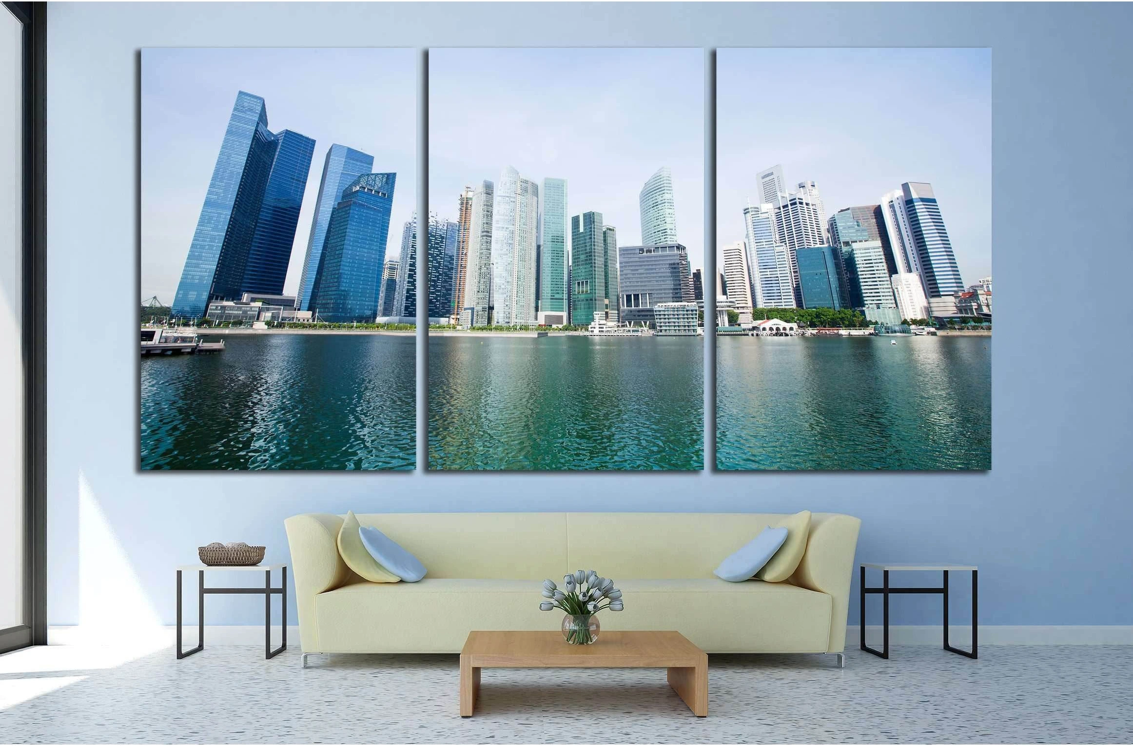 Marina Bay Skyscrapers in Singapore №2300 Ready to Hang Canvas Print - Zellart Canvas Prints ALL_Products, s-2300