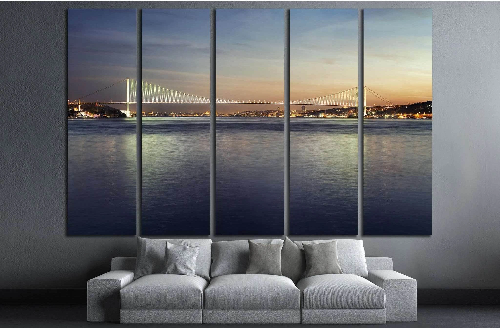 Martyrs Bridge (Bosphorus Bridge) №1281 Ready to Hang Canvas Print - Zellart Canvas Prints ALL_Products, s-1281