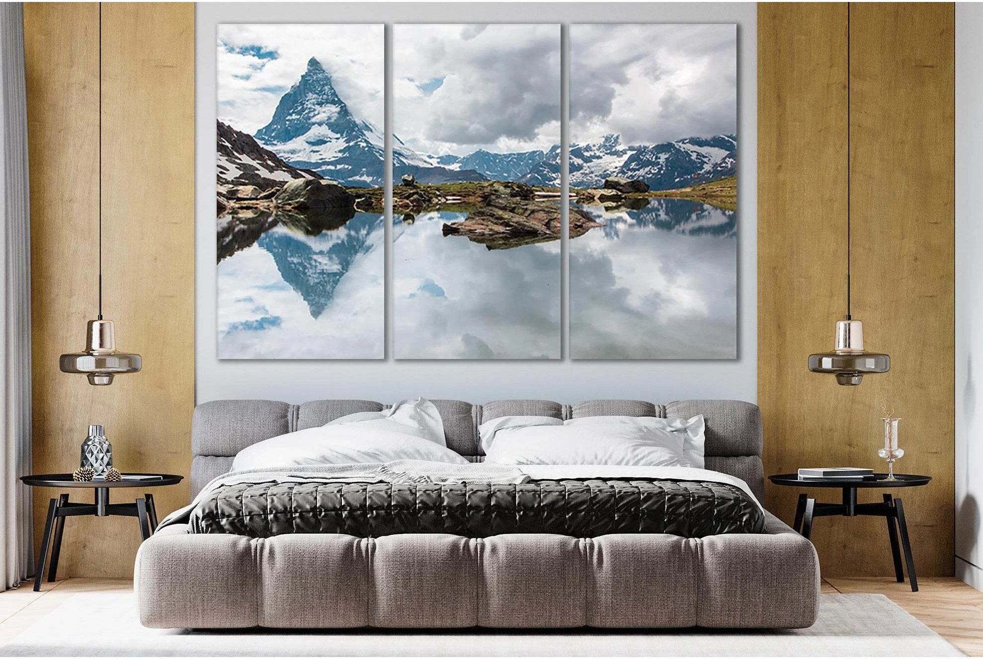 Matterhorn Reflection In The Lake №Sl40 Ready to Hang Canvas Print - Zellart Canvas Prints 0new, ALL_Products, Nature & Landscapes Canvas Print