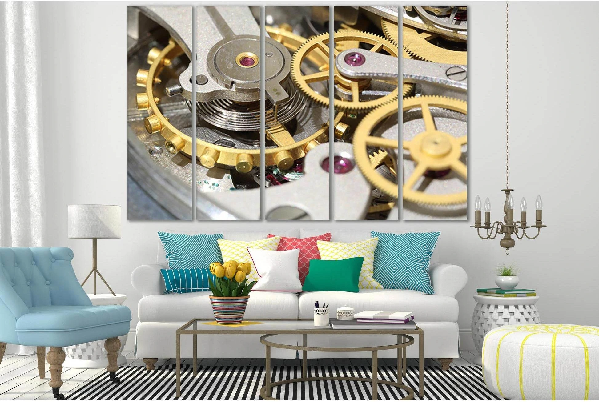 Mechanism Russian Stopwatch №SL736 Ready to Hang Canvas Print - Zellart Canvas Prints 0new, ALL_Products, Engine, Engines Wall Art