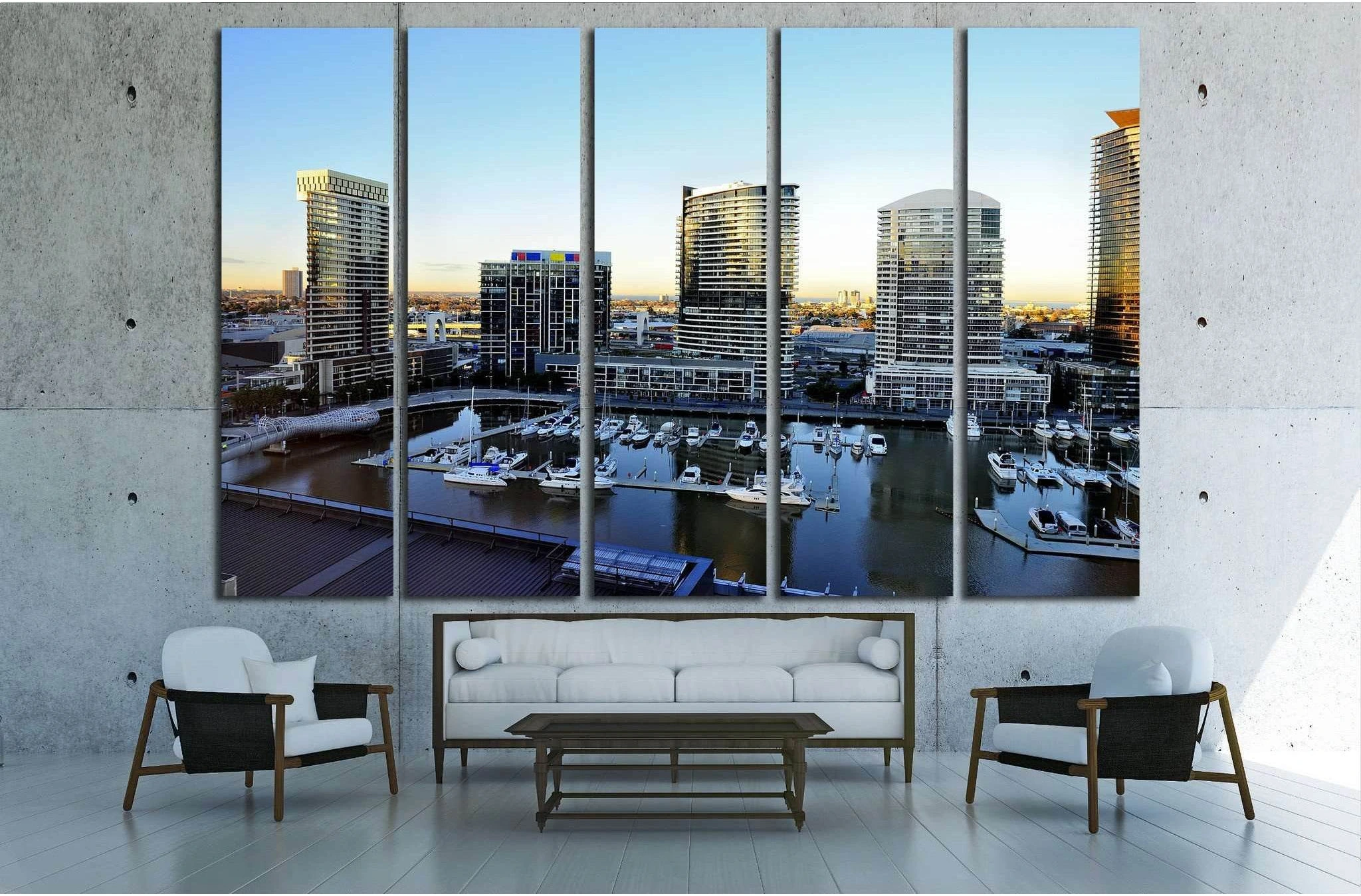 MELBOURNE, AUSTRALIA , Docklands is one of the largest urban renewal projects in Victoria №2053 Ready to Hang Canvas Print - Zellart Canvas Prints ALL_Products, s-2053
