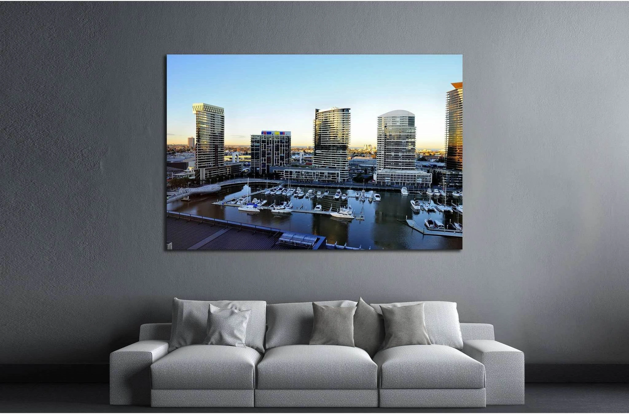 MELBOURNE, AUSTRALIA , Docklands is one of the largest urban renewal projects in Victoria №2053 Ready to Hang Canvas Print - Zellart Canvas Prints ALL_Products, s-2053