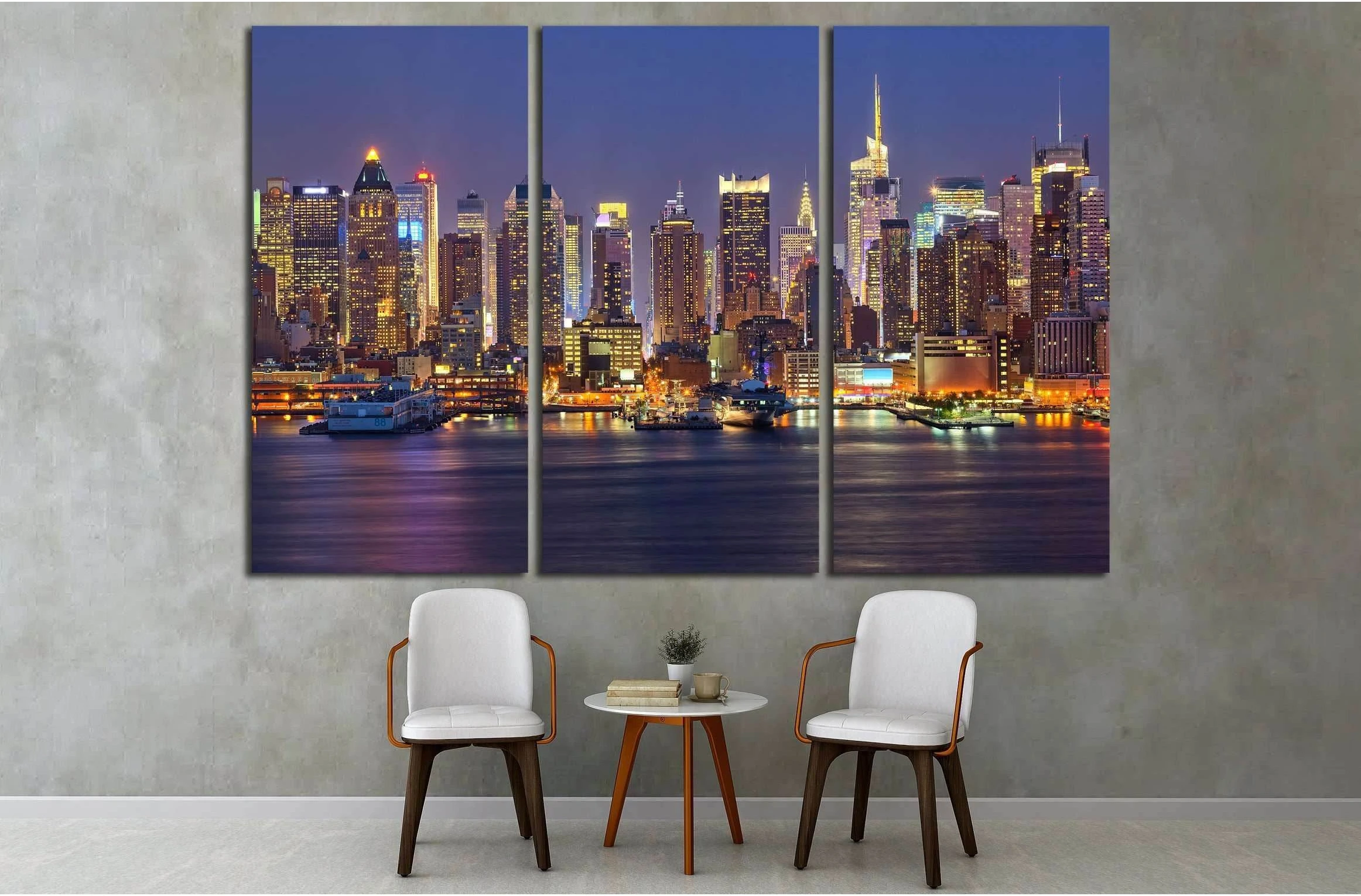 Melbourne skyline looking towards Flinders Street Station №2611 Ready to Hang Canvas Print - Zellart Canvas Prints ALL_Products, s-2611